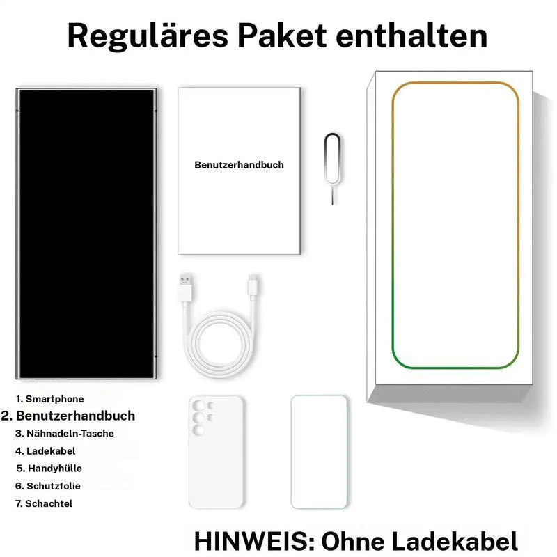 S25 Ultra 7,3 Zoll Smartphone, 4G-5G Netzwerk entsperrt mit Stylus Silikonhülle