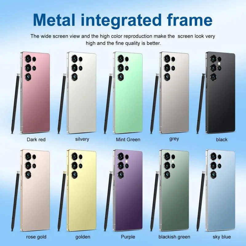 S25 Ultra 7,3 Zoll Smartphone, 4G-5G Netzwerk entsperrt mit Stylus Silikonhülle