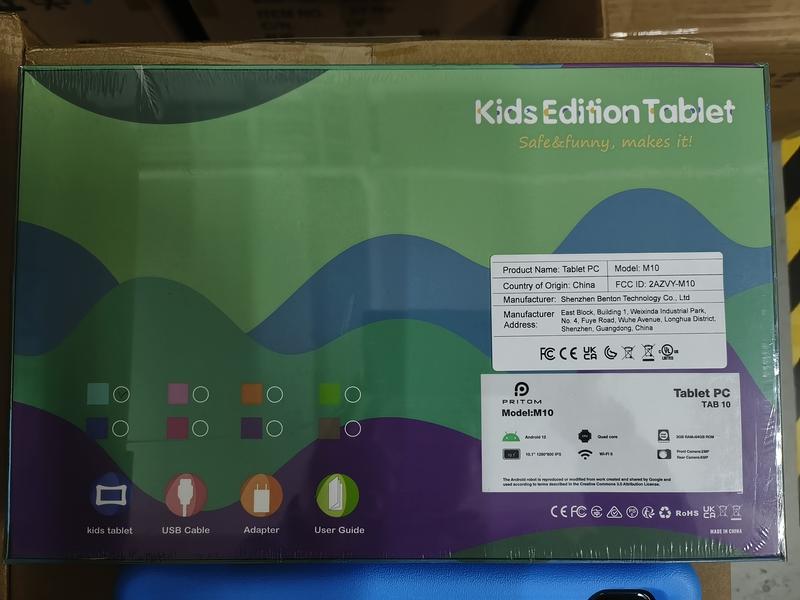 PRITOM 15 - 10,1-Zoll-Android-Tablet, 16 GB RAM, 64 GB ROM, mit Tastaturgehäuse und Stift