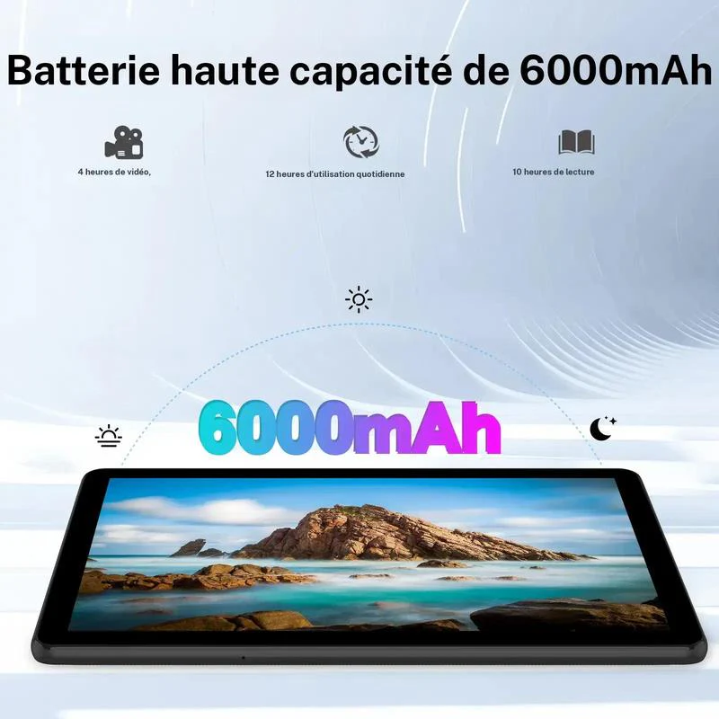 Ensemble de tablette Android 10,1 pouces, processeur 8 cœurs, tablette 4G avec mémoire de fonctionnement de