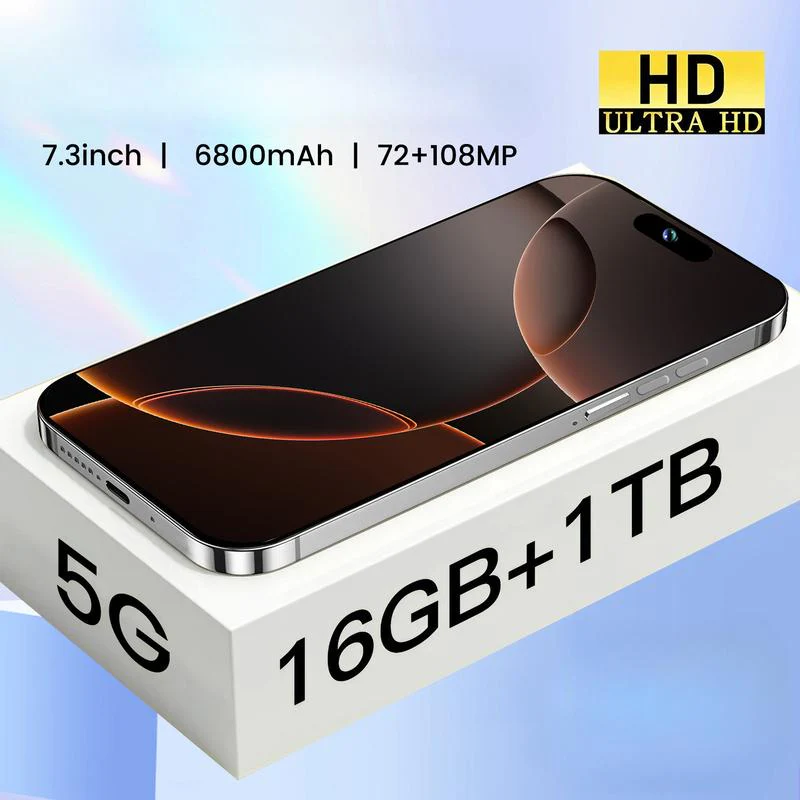 16 Pro Max Smartphone 6.8 Inch Screen 16G+1T Gaming Tested Essential Photography