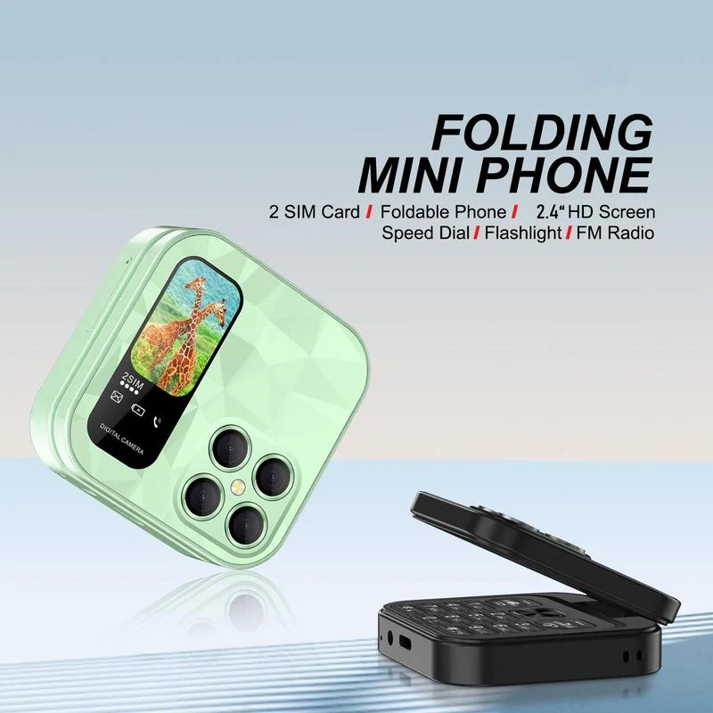 FUFFi Klappbares Mini Handy mit 2,4 Zoll Display, 2G Netzwerk,Dual SIM, FM Radio