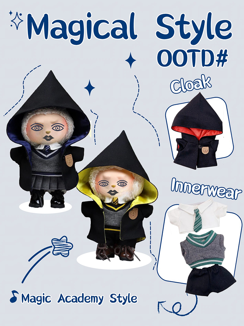 Magic Cloak Gryffindor School Uniform - Slytherin School Uniform - Harry Potter Replica Costume for Dolls