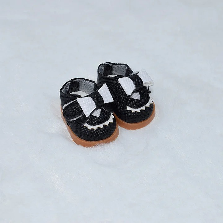 Bow shoes for 17cm dolls, with a bow length of 4.5cm