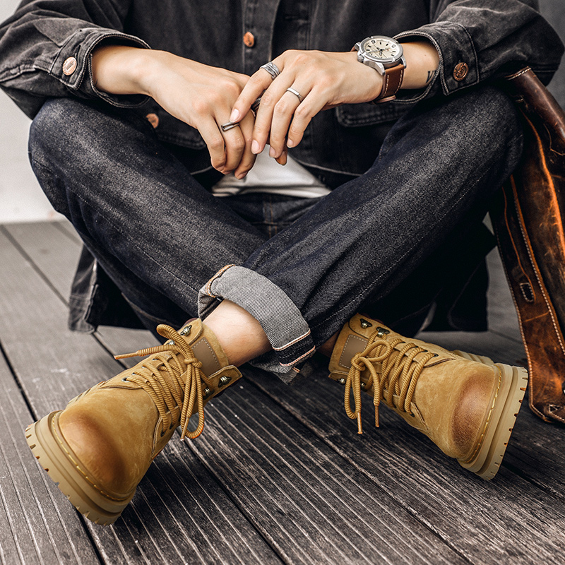 Men's Genuine Leather Combat Boots – Durable Military Tactical Work Boots