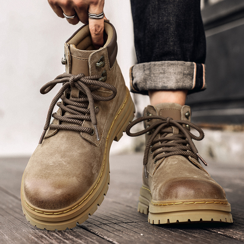 Men's Genuine Leather Combat Boots – Durable Military Tactical Work Boots