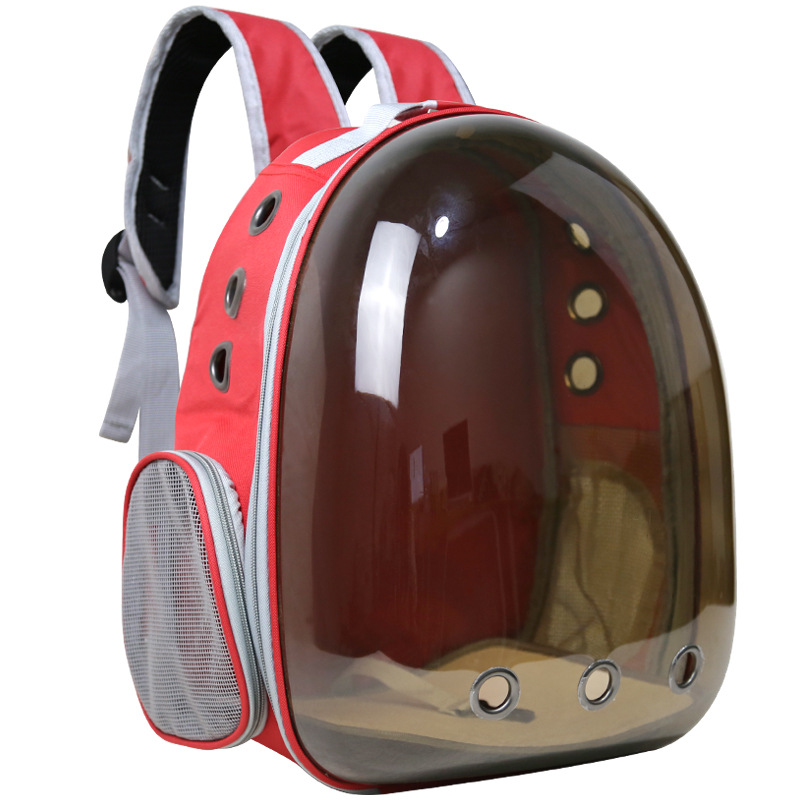 Cat Backpack Carrier, Breathable Cat Carrier Large Space Bubble Pet Backpack for Kitty Small Dog up to 15lbs, Transparent & Foldable Pet Carrier for Travel Hiking
