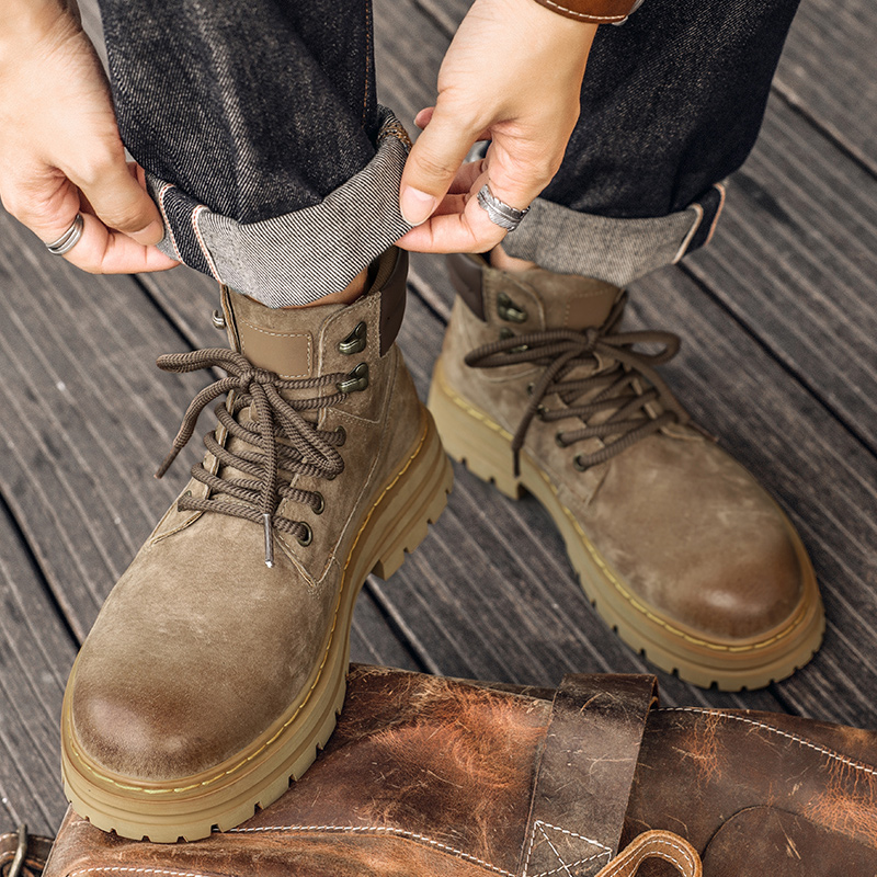 Men's Genuine Leather Combat Boots – Durable Military Tactical Work Boots