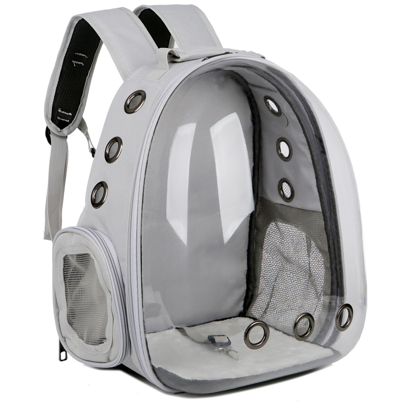 Cat Backpack Carrier, Breathable Cat Carrier Large Space Bubble Pet Backpack for Kitty Small Dog up to 15lbs, Transparent & Foldable Pet Carrier for Travel Hiking