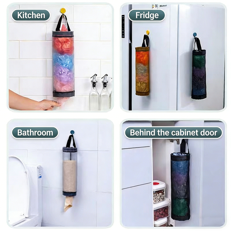 Plastic Bag Holder and Trash Bag Dispenser Wall Mount