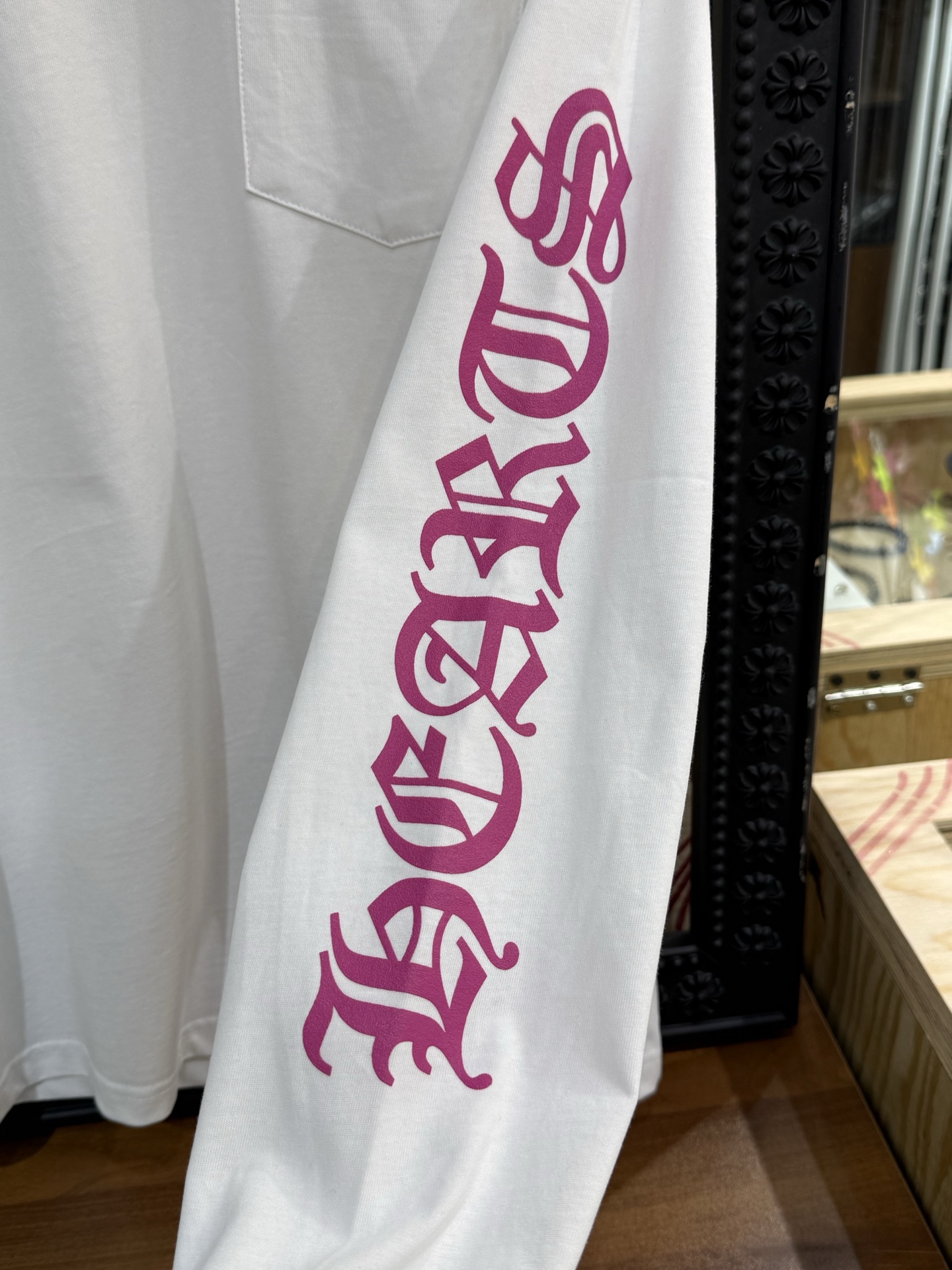 Chrome Hearts Long-Sleeve T-Shirt with Sanskrit Lettering on the Neckline and ArmsSizes: S M L XL XXL