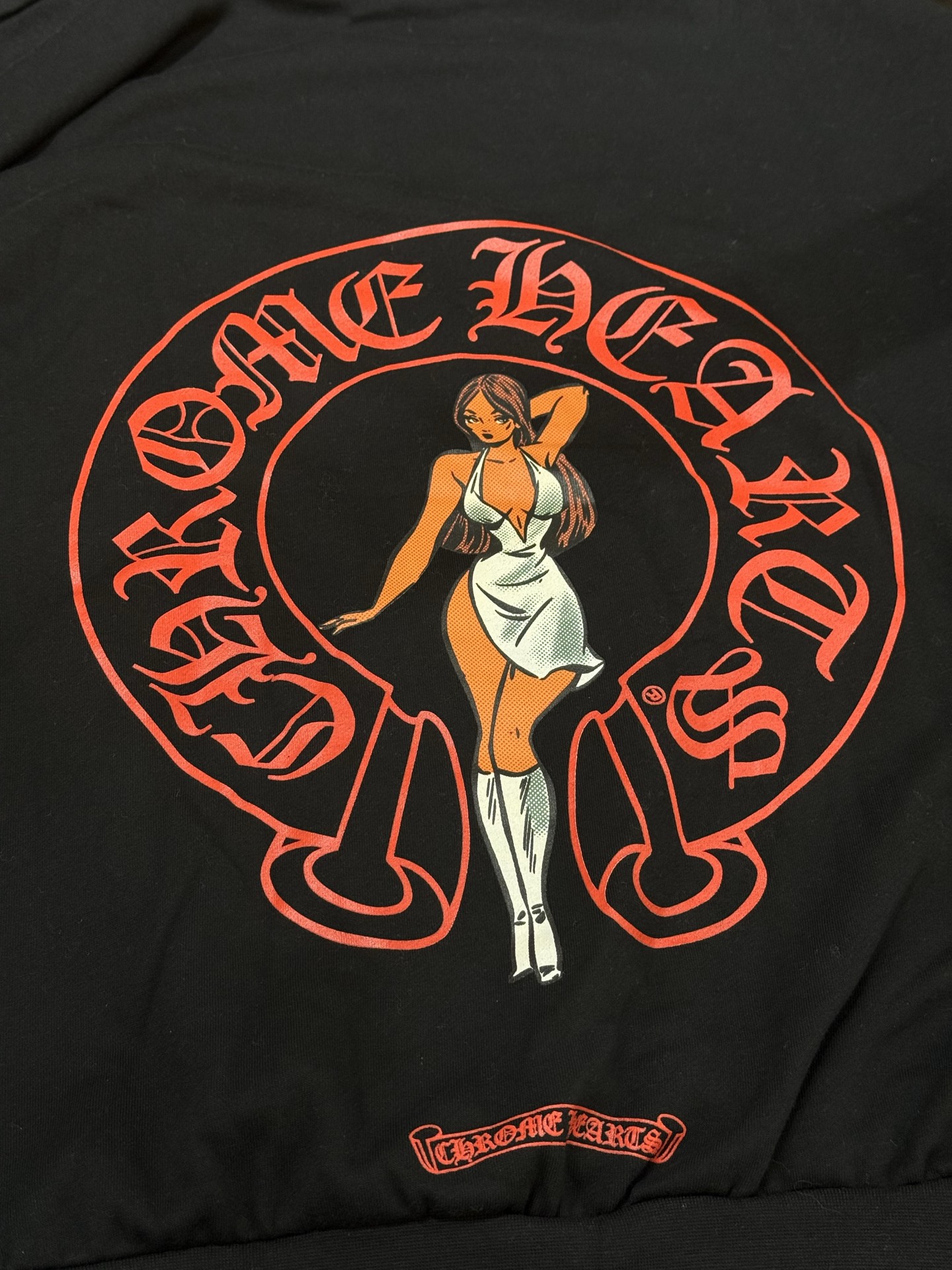 Chrome Hearts x Deadly Doll Limited Edition Red Horseshoe HoodieSize: S M L XL