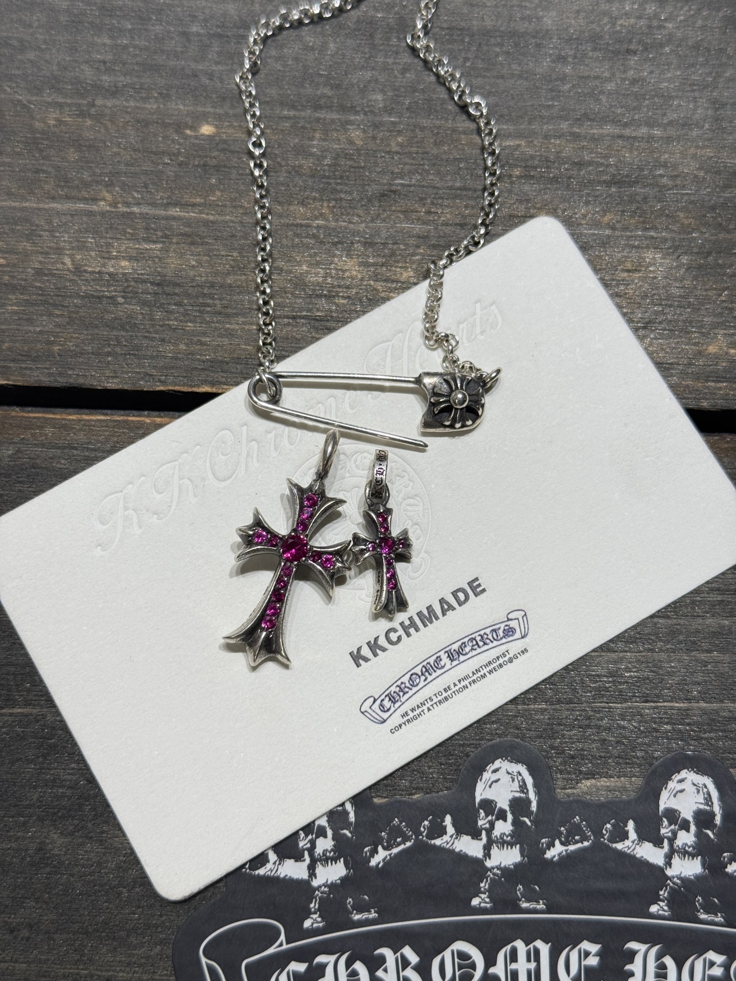 925 Sterling Silver, Red Diamond Double Cross Inlay, Top-Tier Engraving Details – Outshines All Others on the Market, the Best in China, Bar None