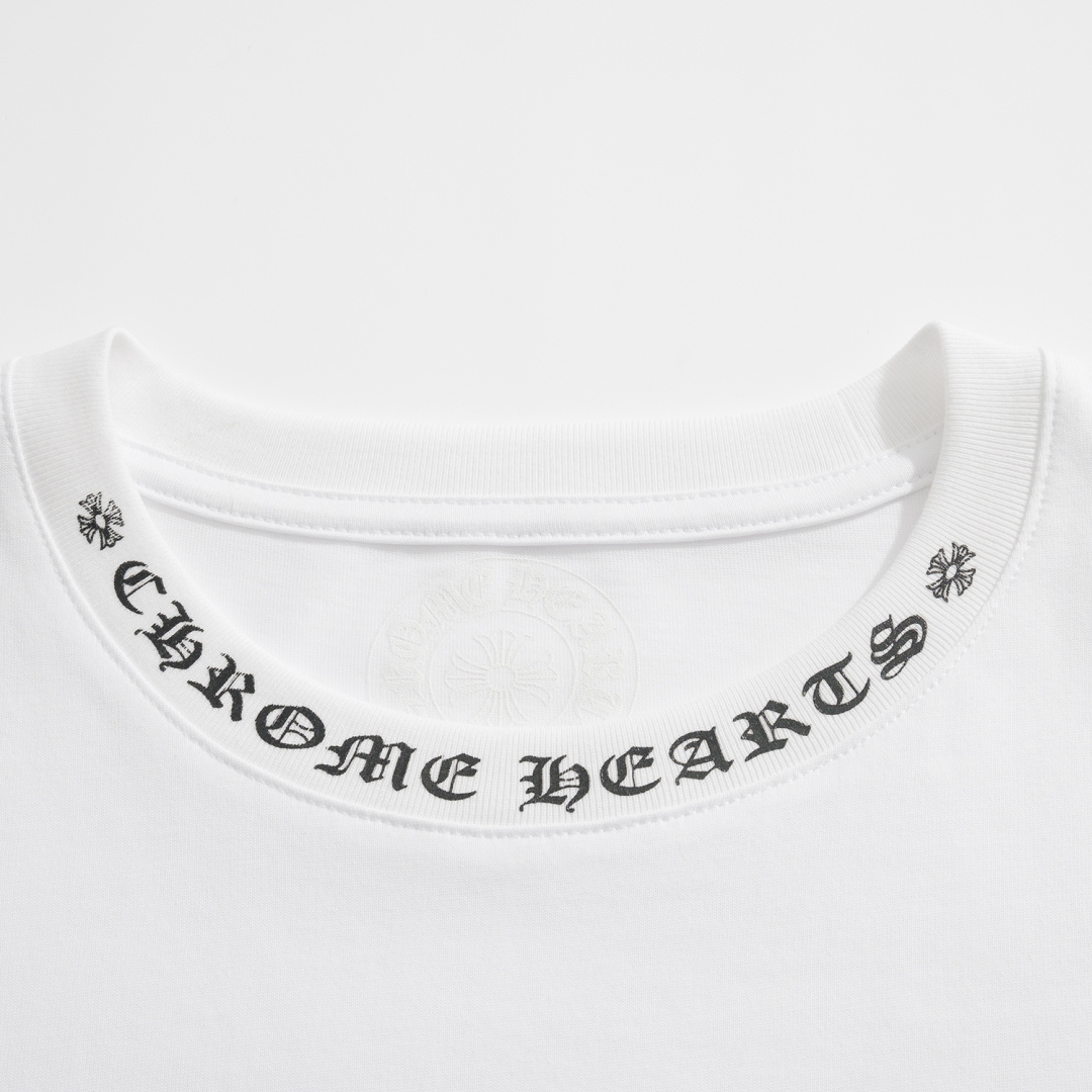 CH Sanskrit Short-Sleeve T-Shirt with Sanskrit Print on NecklinePure Cotton with Exclusive Printing TechnologyUnisex Loose Fit with Sanskrit Print on Neckline and CuffsDouble Stitching Reinforced NecklineSoft, Comfortable, and Breathable Fabric