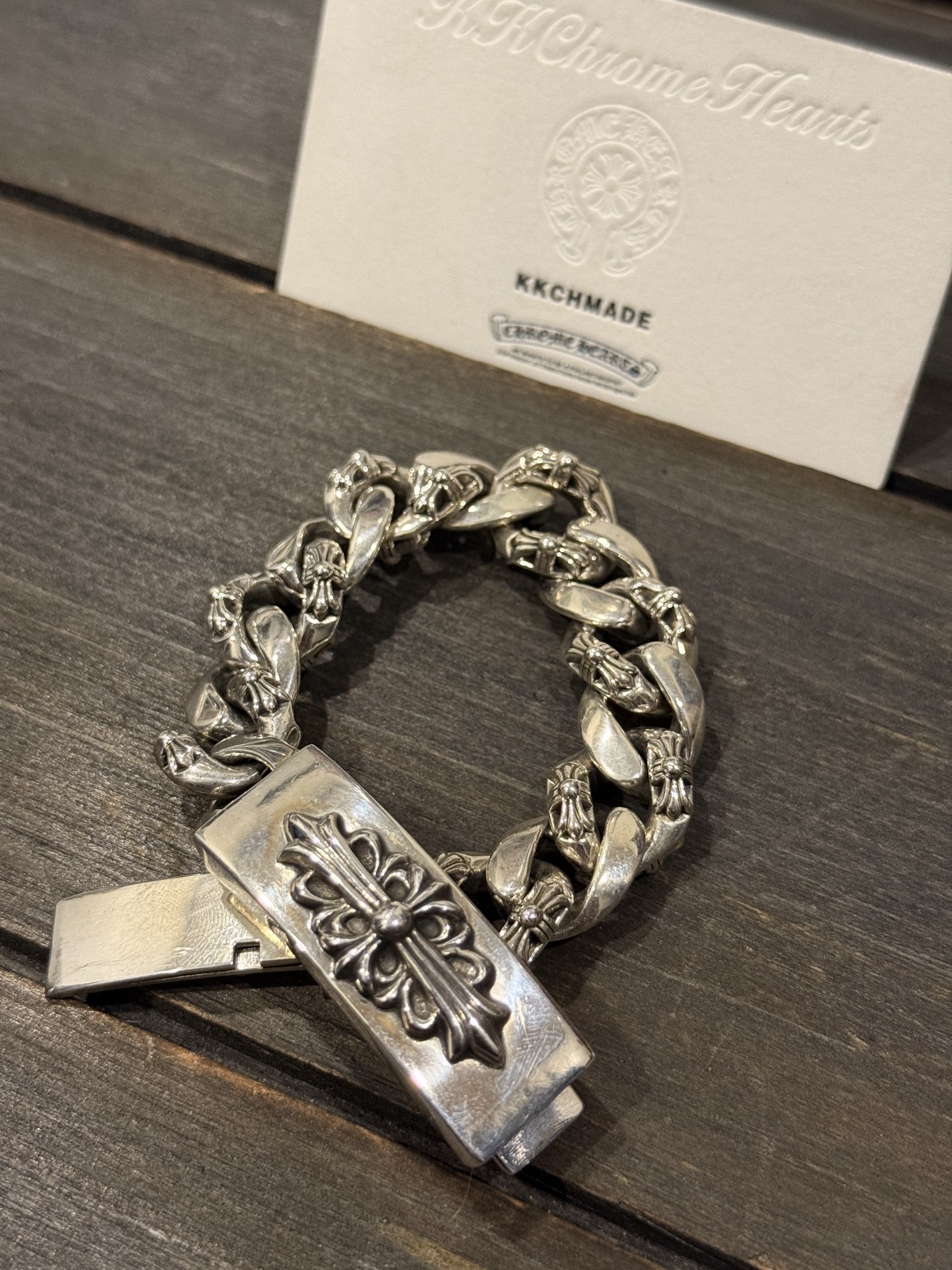 Custom-made wide half-flower guardian bracelet for our clients. Extra heavyweight, unlike the smaller, inferior versions available on the market.