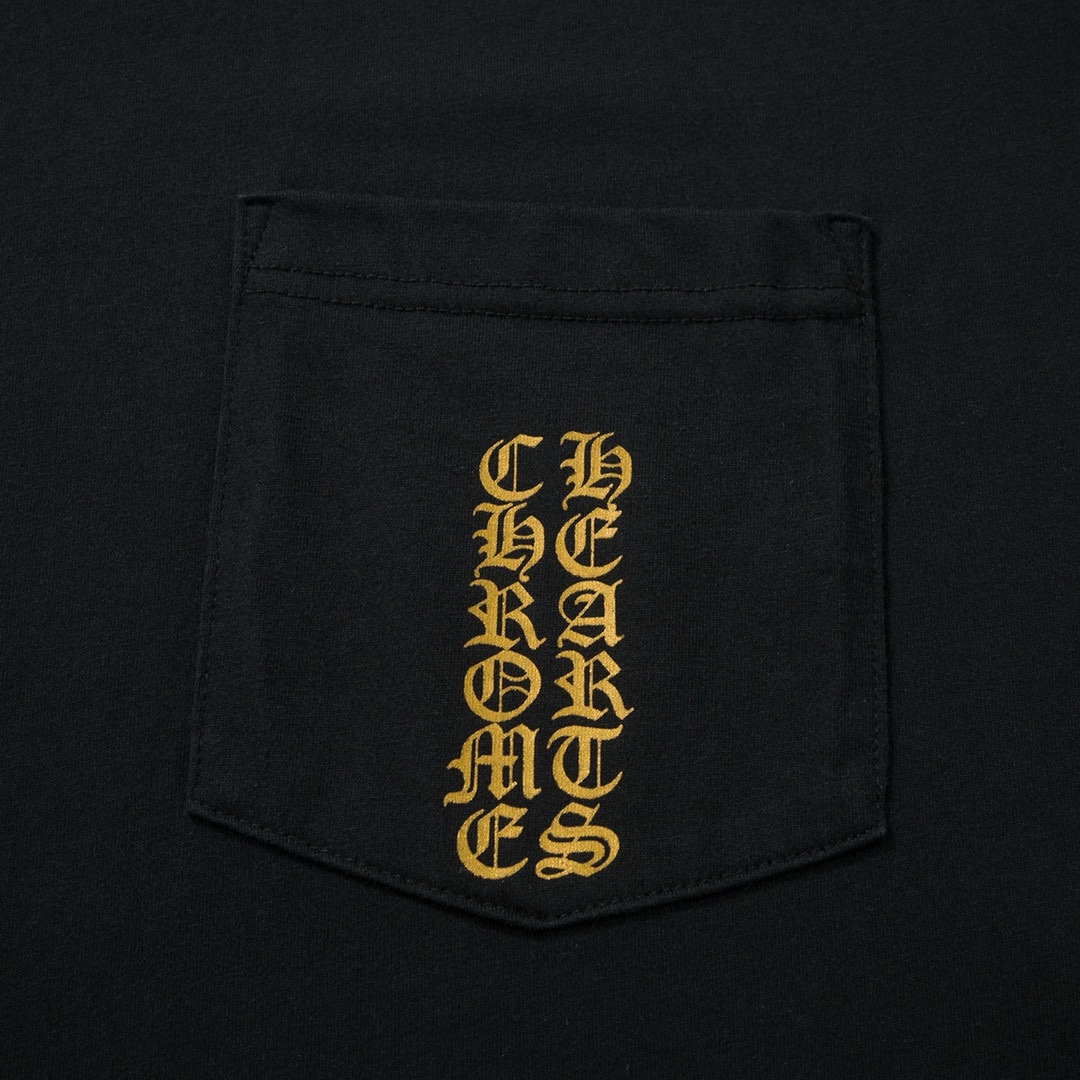 CH Hong Kong Exclusive Gold Glitter Short-Sleeve T-ShirtOriginal Design, Top-Tier Details, 1:1 Custom-Made to Y Version, Unisex, Sizes S-XL