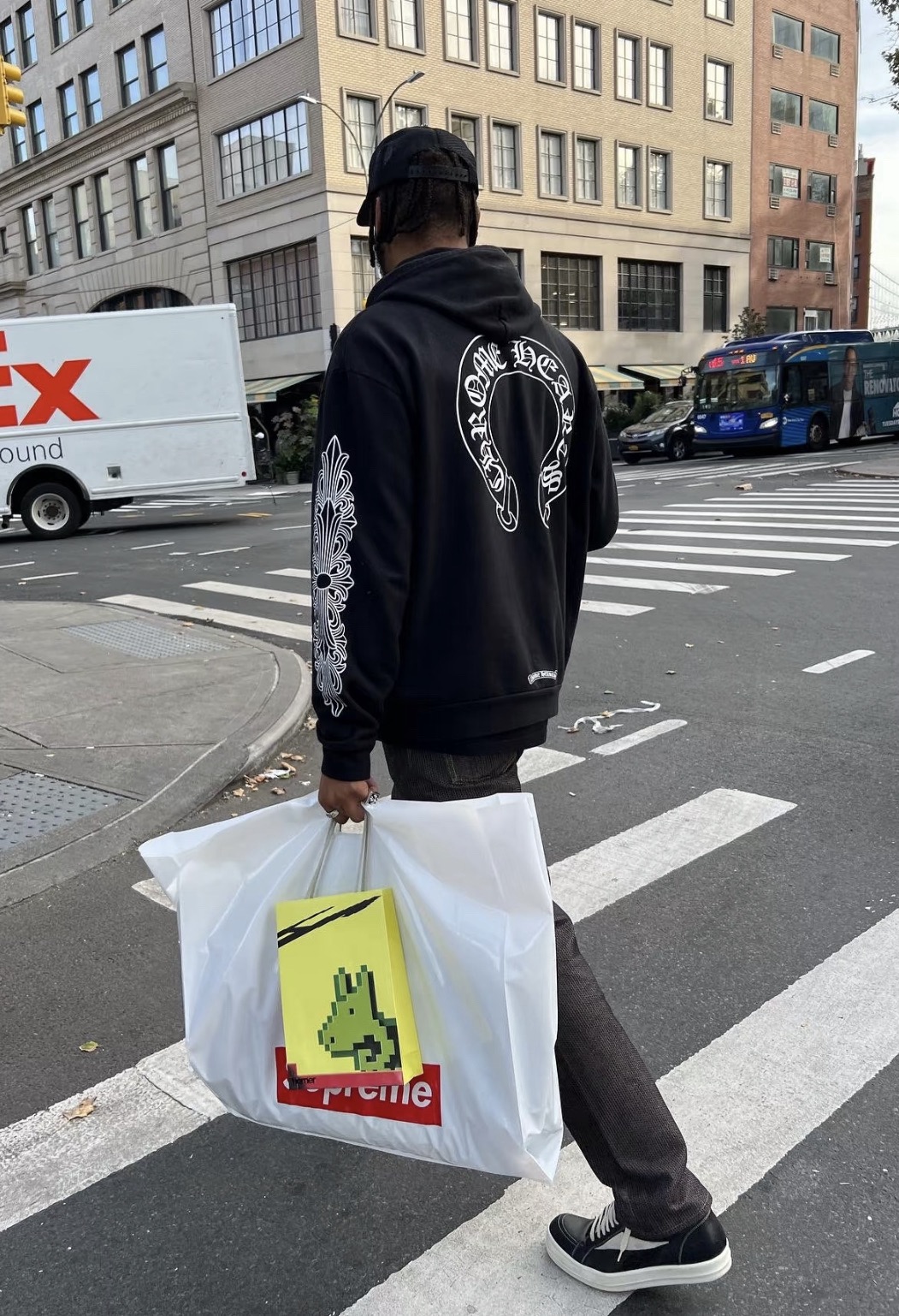 Chrome Hearts classic horseshoe double floral sleeve zip-up hoodie