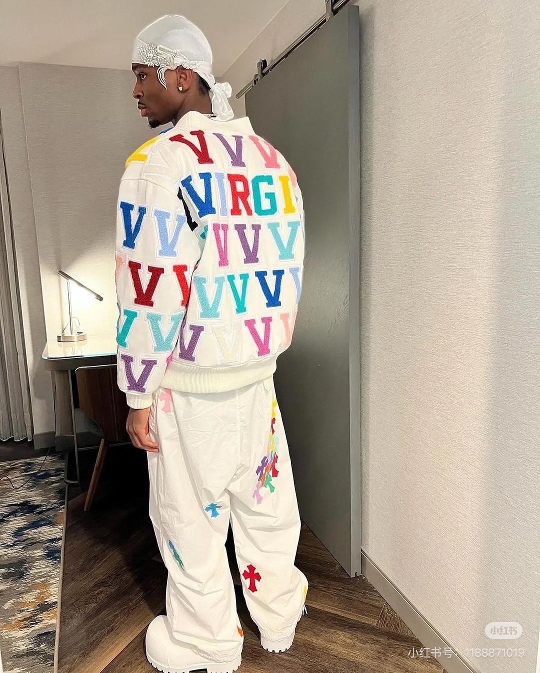 Chrome Hearts Heavyweight Paratrooper Pants with Colorful Crosses. A relaxed, laid-back fit, suitable for waist sizes 66-100cm. The fabric is custom-woven and dyed, requiring a carbon-brushed finish on the front followed by a brushed finish (resultin