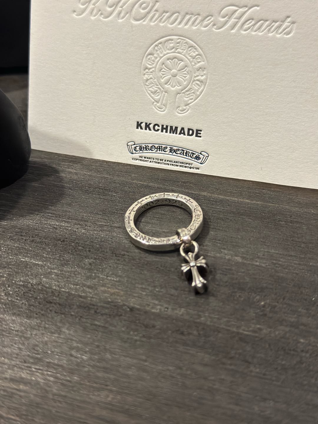 Ordered 3mm cross pendant ring