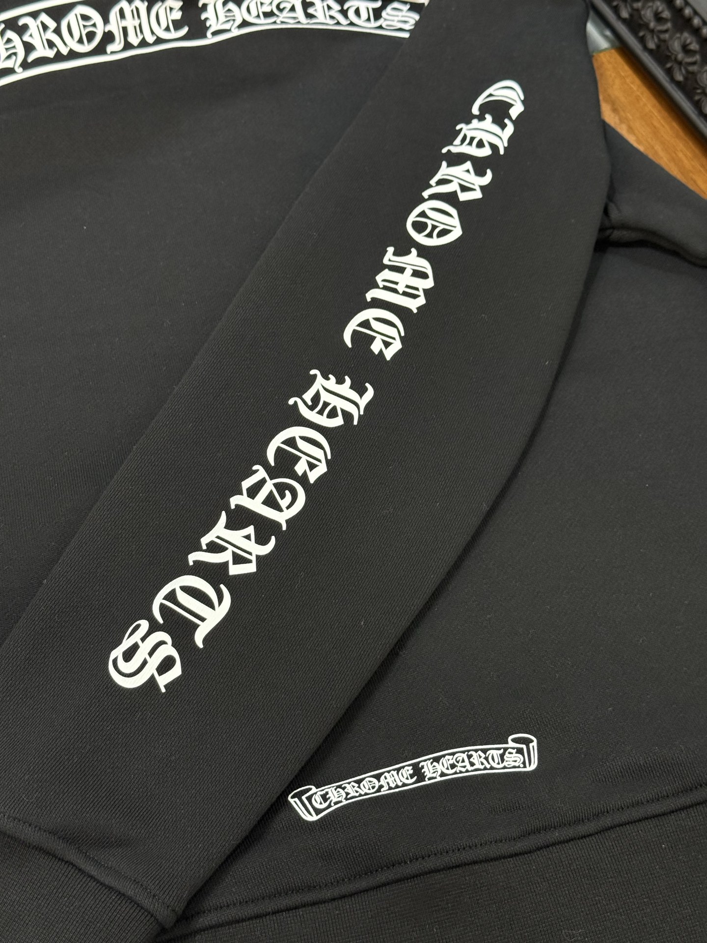 Chrome Hearts Black Zip-Up Jacket with Sanskrit LogoSize: S M L XL