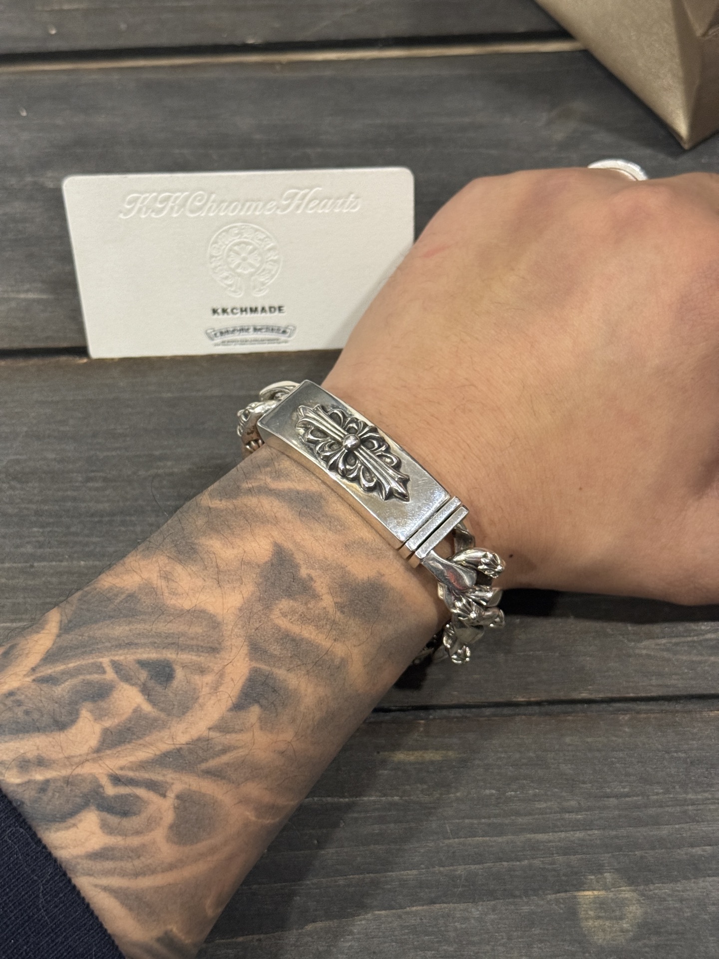 Custom-made wide half-flower guardian bracelet for our clients. Extra heavyweight, unlike the smaller, inferior versions available on the market.