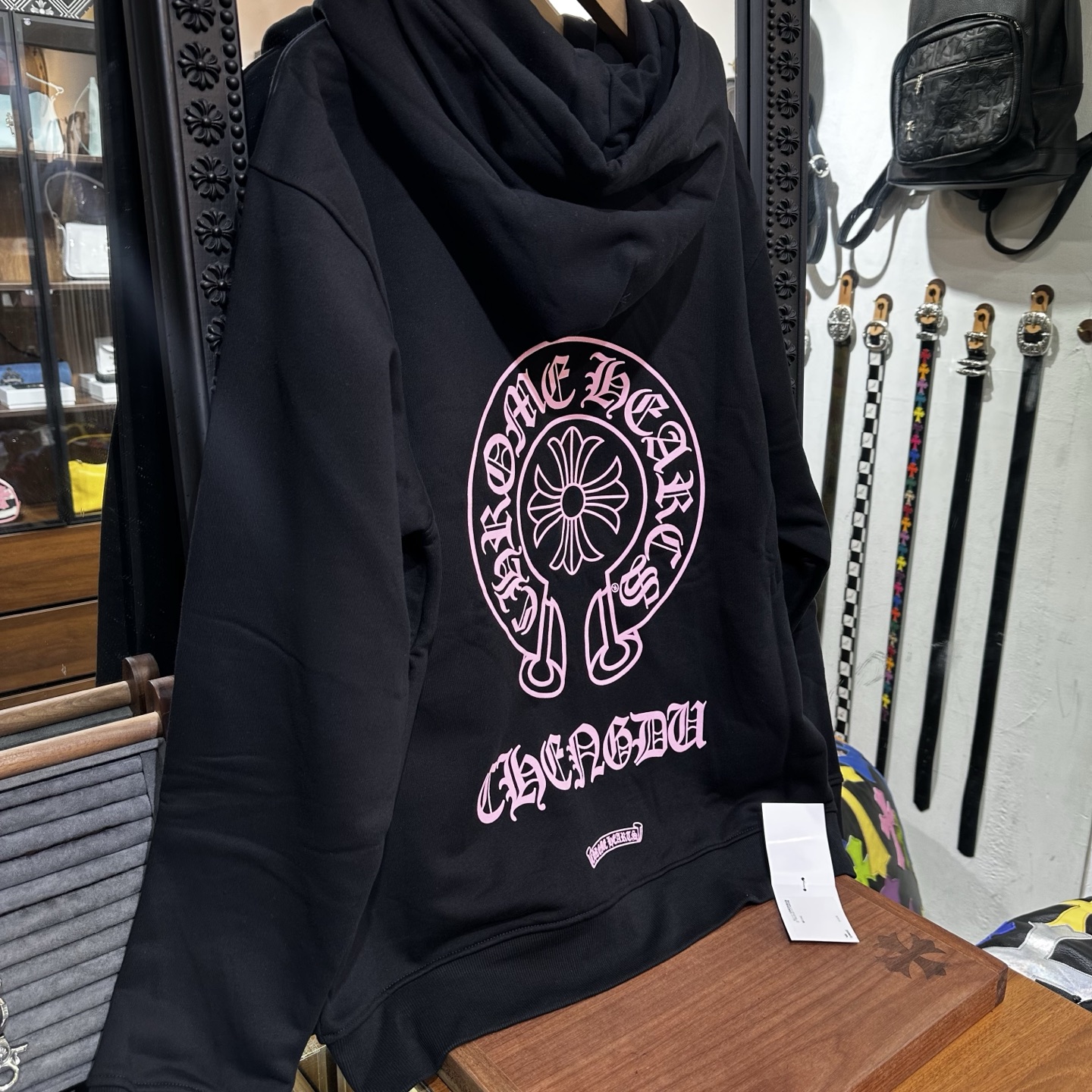 Chrome Hearts Chengdu Exclusive Pink Horseshoe Zipper SweatshirtSize: S M L XL