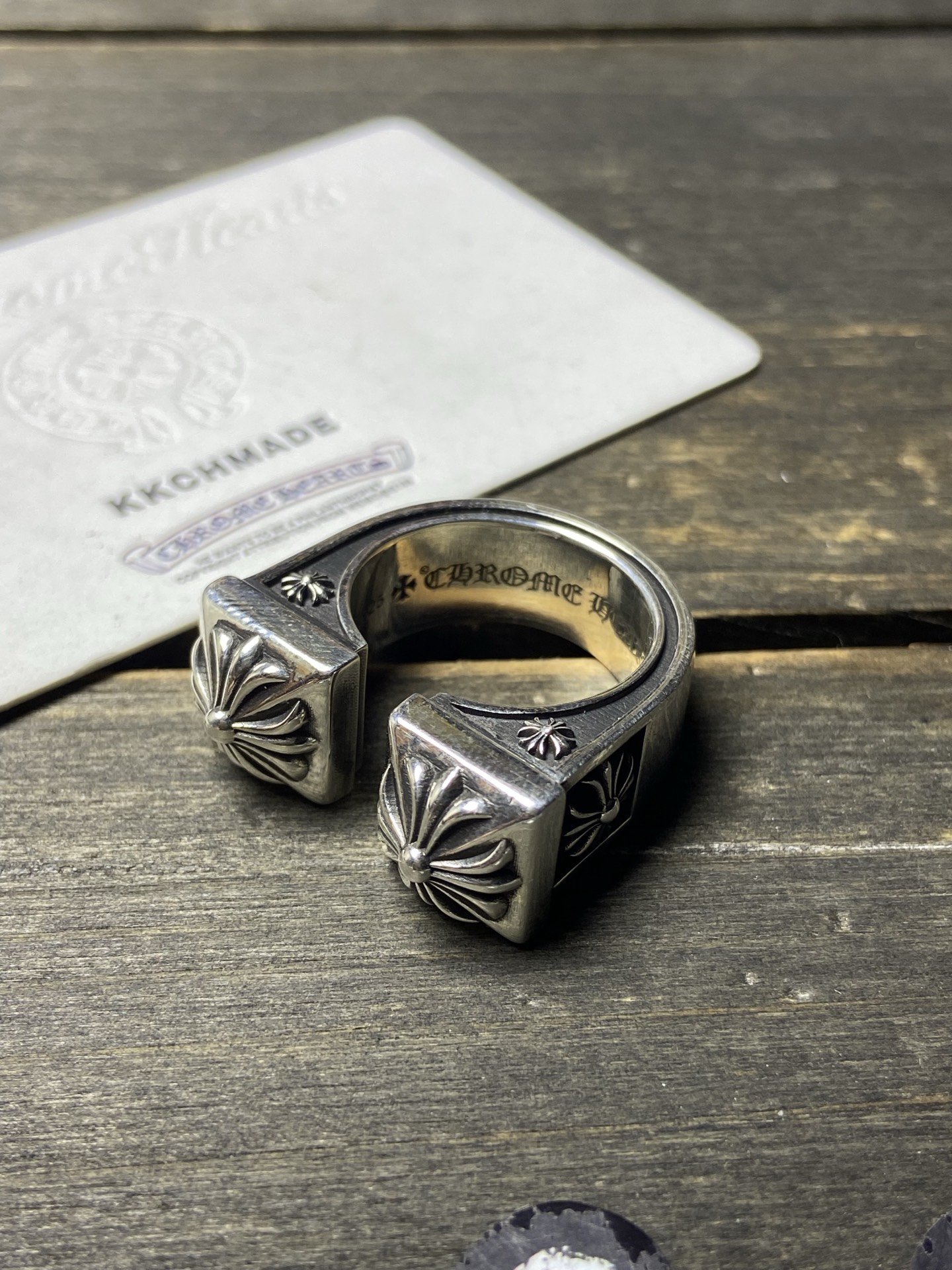 Customer order 🔝 Double flower cross open ring