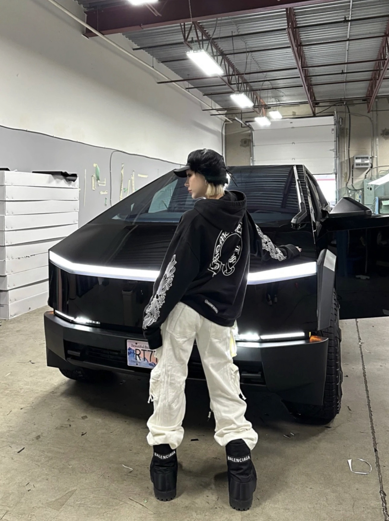 Chrome Hearts classic horseshoe double floral sleeve zip-up hoodie