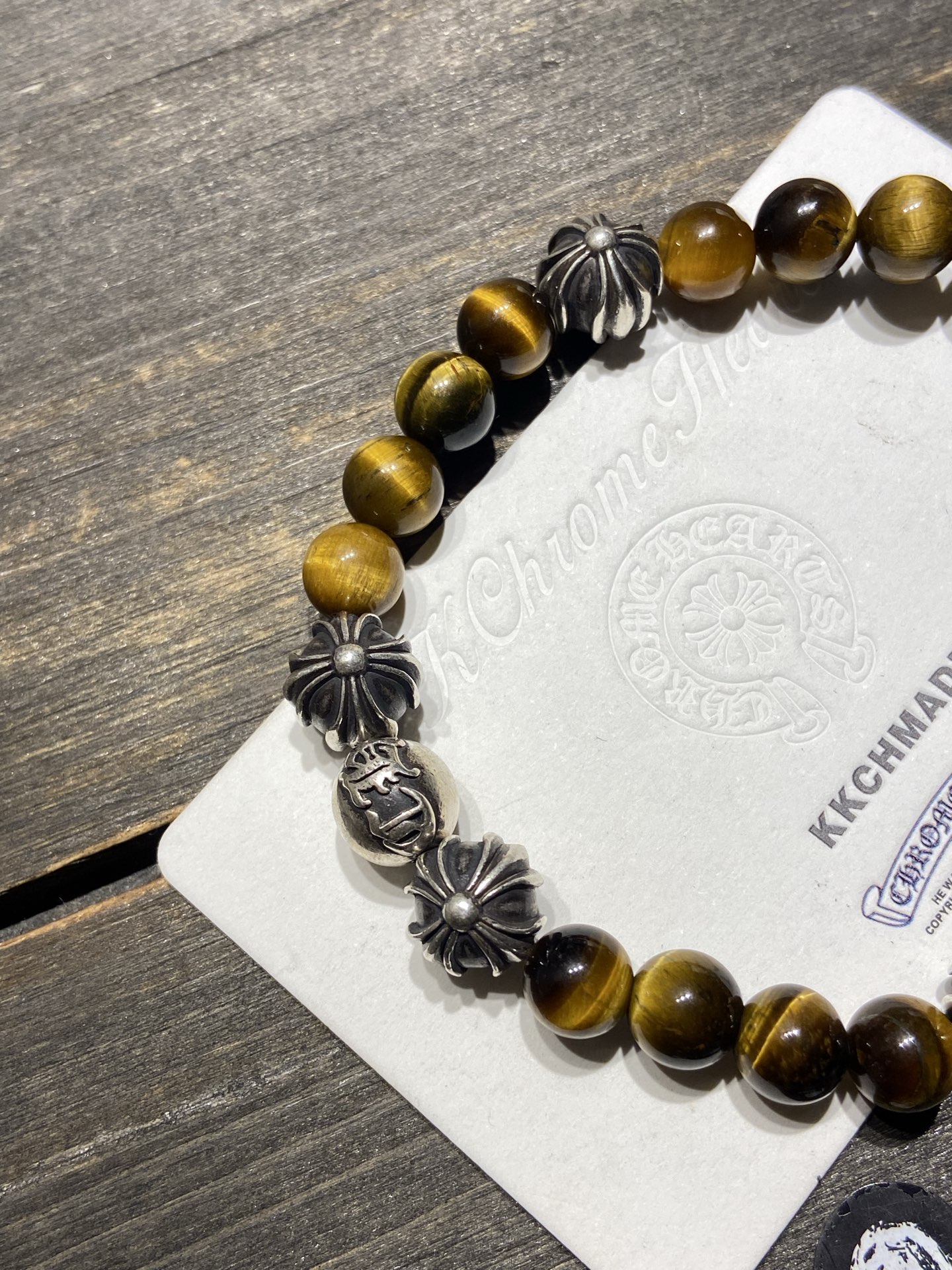 Customer order: Tiger's Eye 8 Silver Bead Bracelet