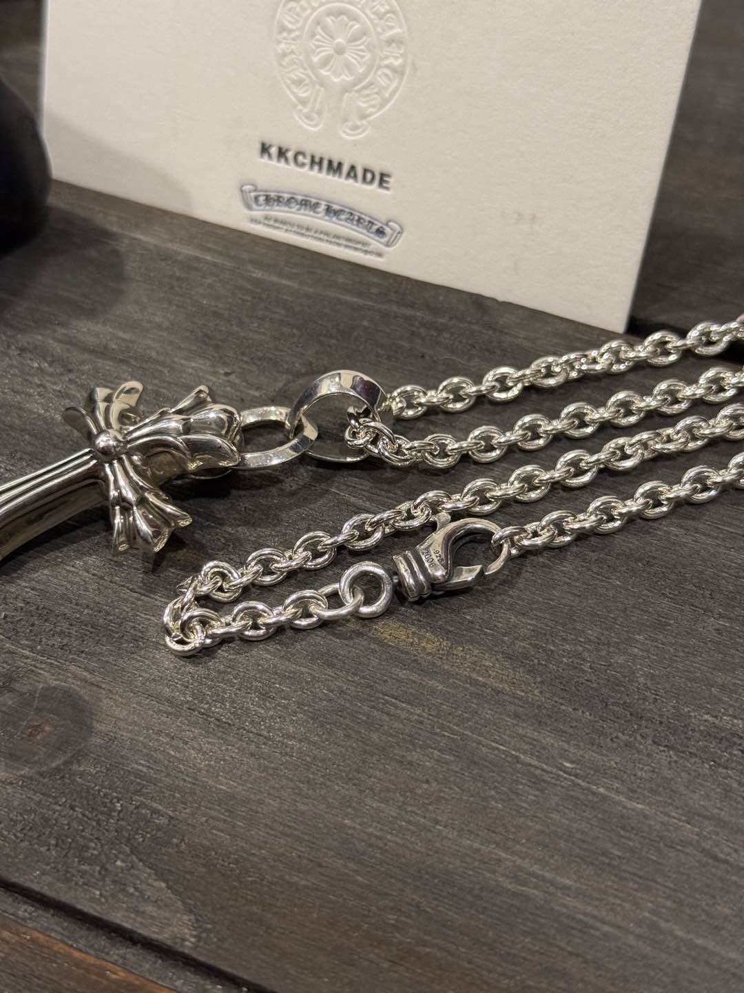 Customer order number: Medium double-layer cross + lobster chain