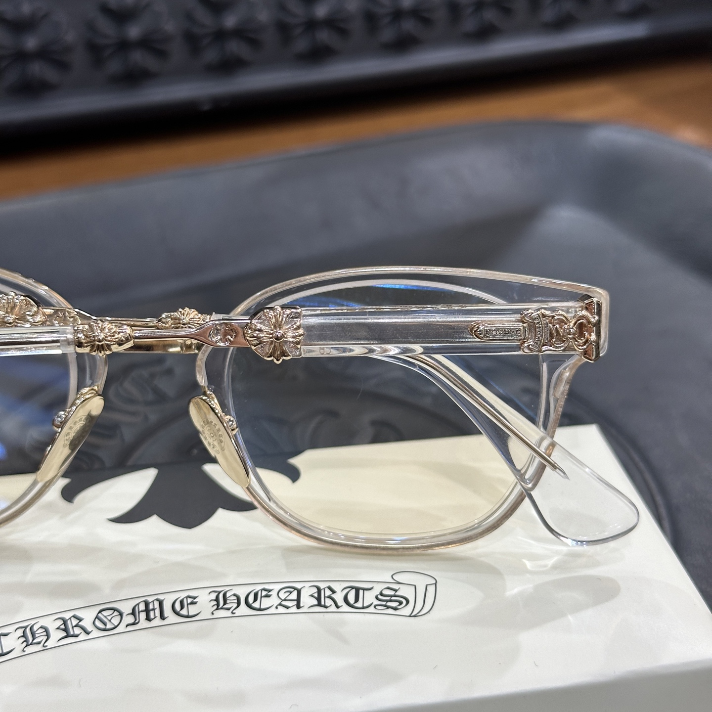 Chrome Hearts Eyeglasses Frames Model: DUCK BUTTERSize: 52 (21-152)Three Colors: Black/Silver, Black/Gold, Transparent Gold