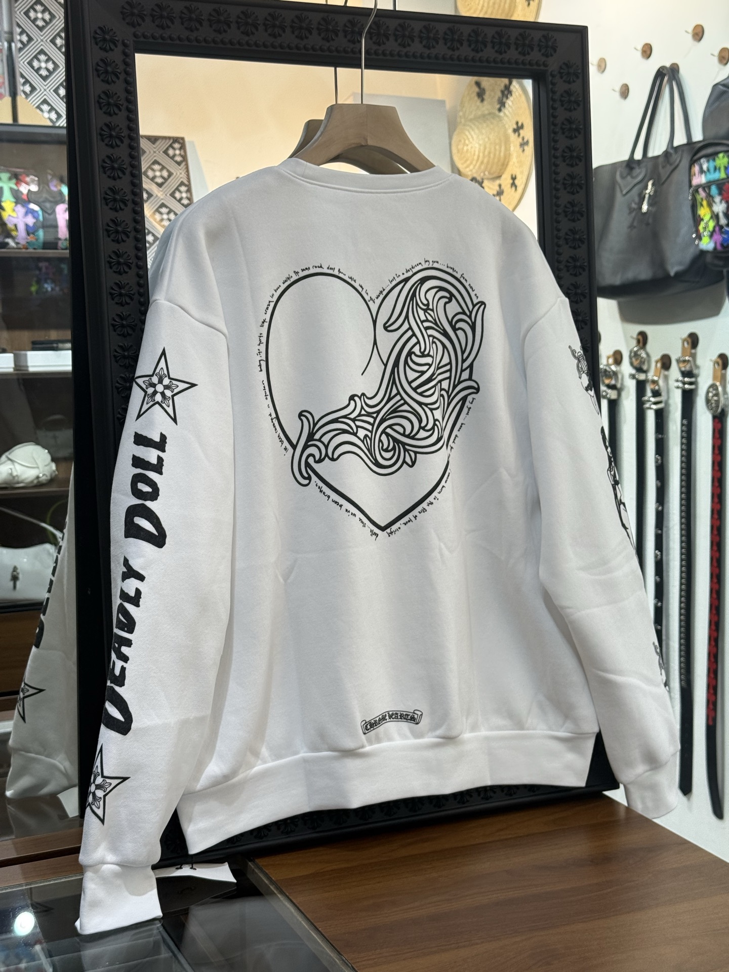 Chrome Hearts✖️Deadly doll vine heart crewneck sweatshirtSize: S M L XL