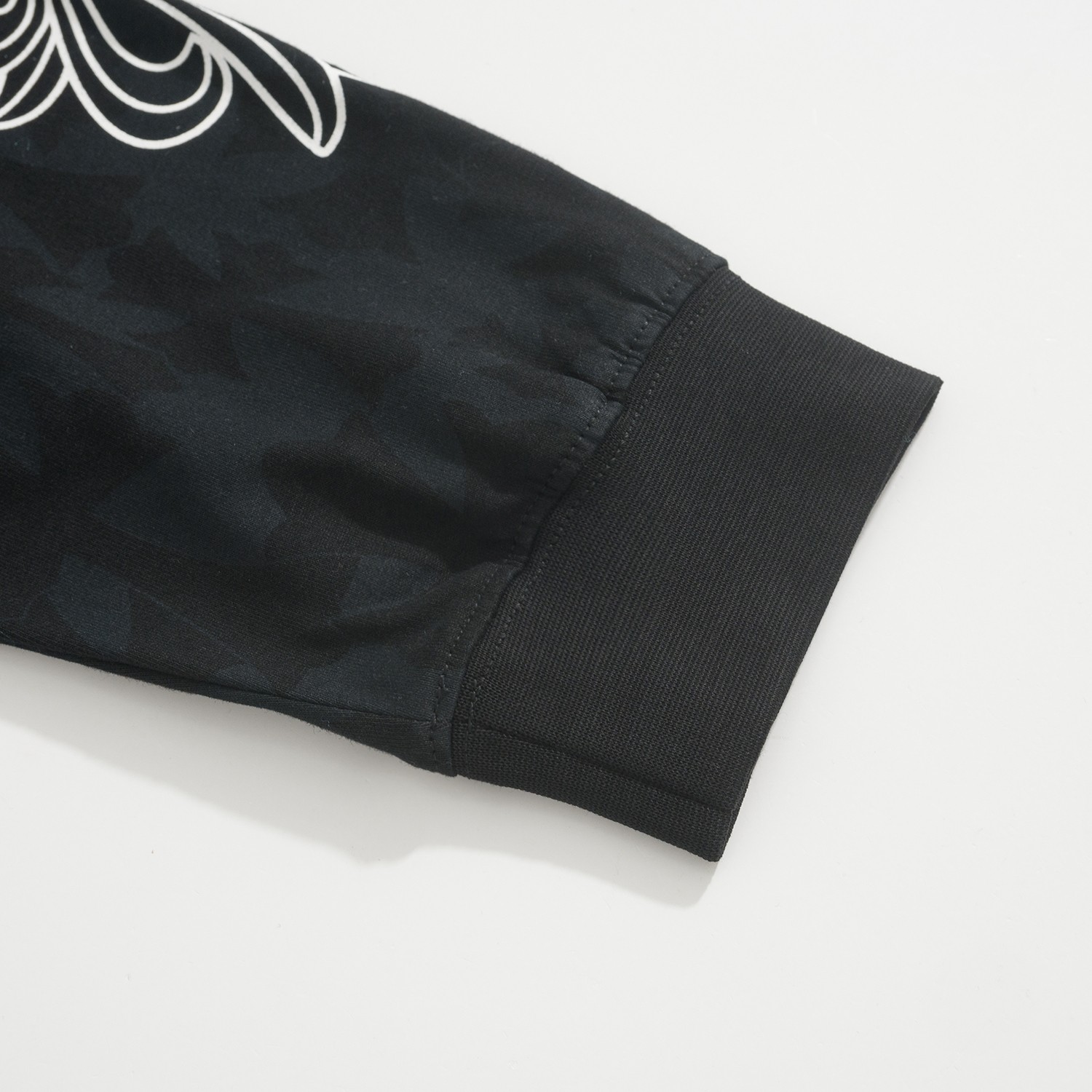 CH Chrome Hearts Long-Sleeve T-Shirt with Dark Cross PrintCustom-dyed fabric; horseshoe print on the chest pocket; scroll and Sanskrit print on the back; cross print on the shouldersSizes: S, M, L