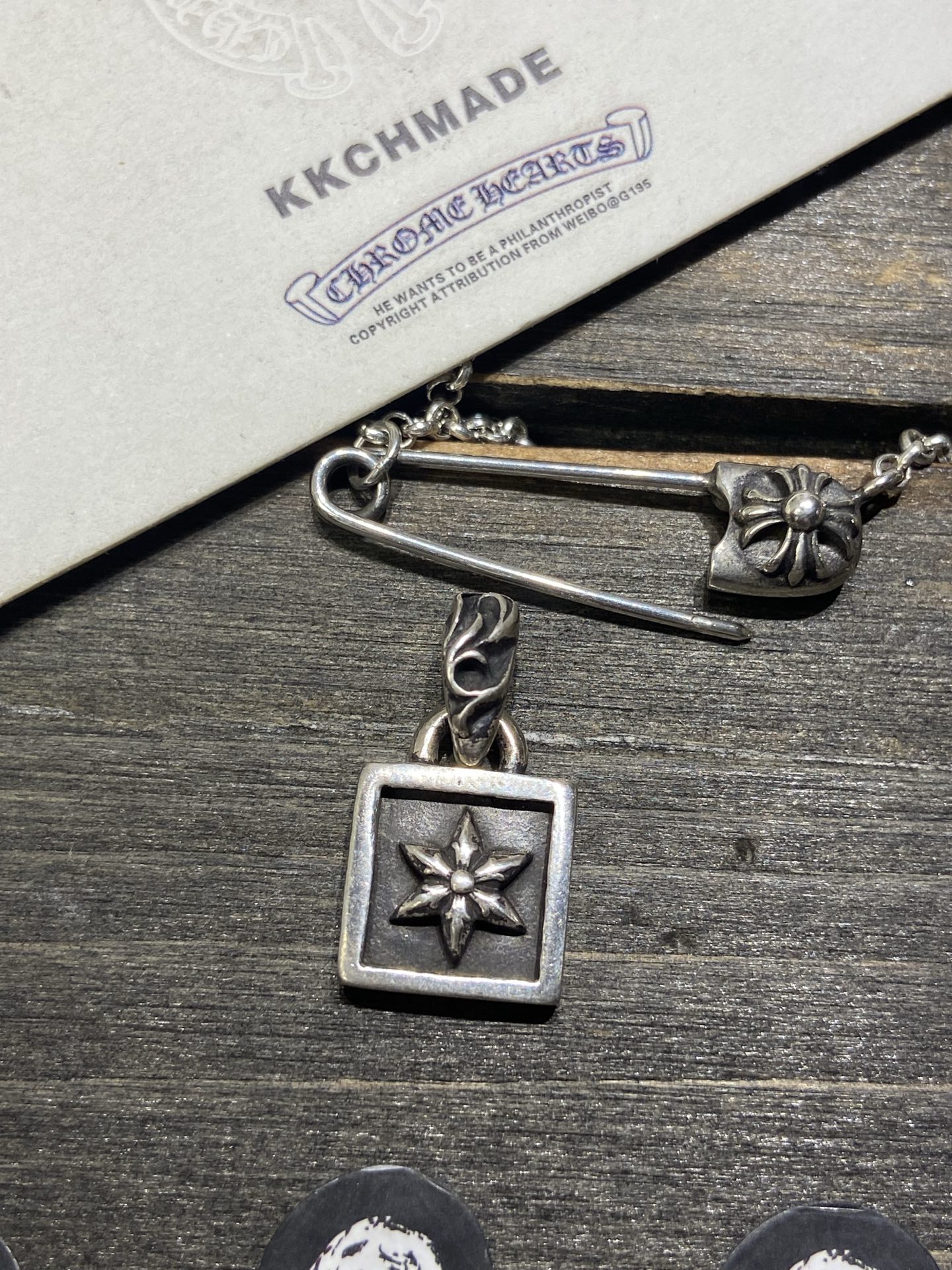 Six-pointed star square plaque, available in stock.