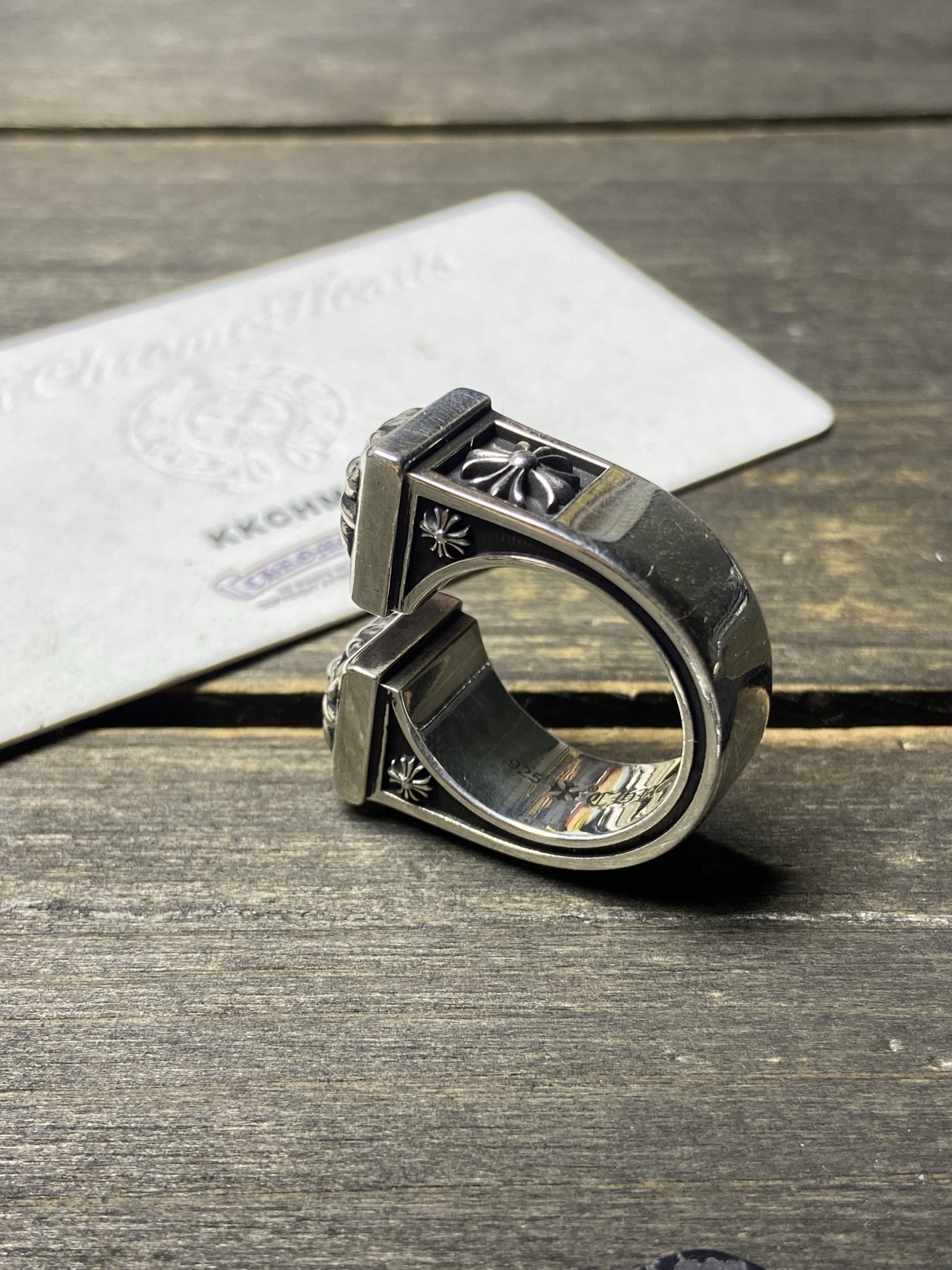 Customer order 🔝 Double flower cross open ring