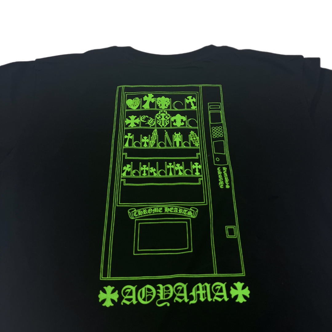 Chrome Hearts Minami Aoyama Limited Edition Long-Sleeve T-ShirtMade from a custom-woven and dyed 200g reactive black fabric. The all-over print uses the same thermosetting oil material, resulting in perfect color brightness and feel. Sizes: S-XL, u