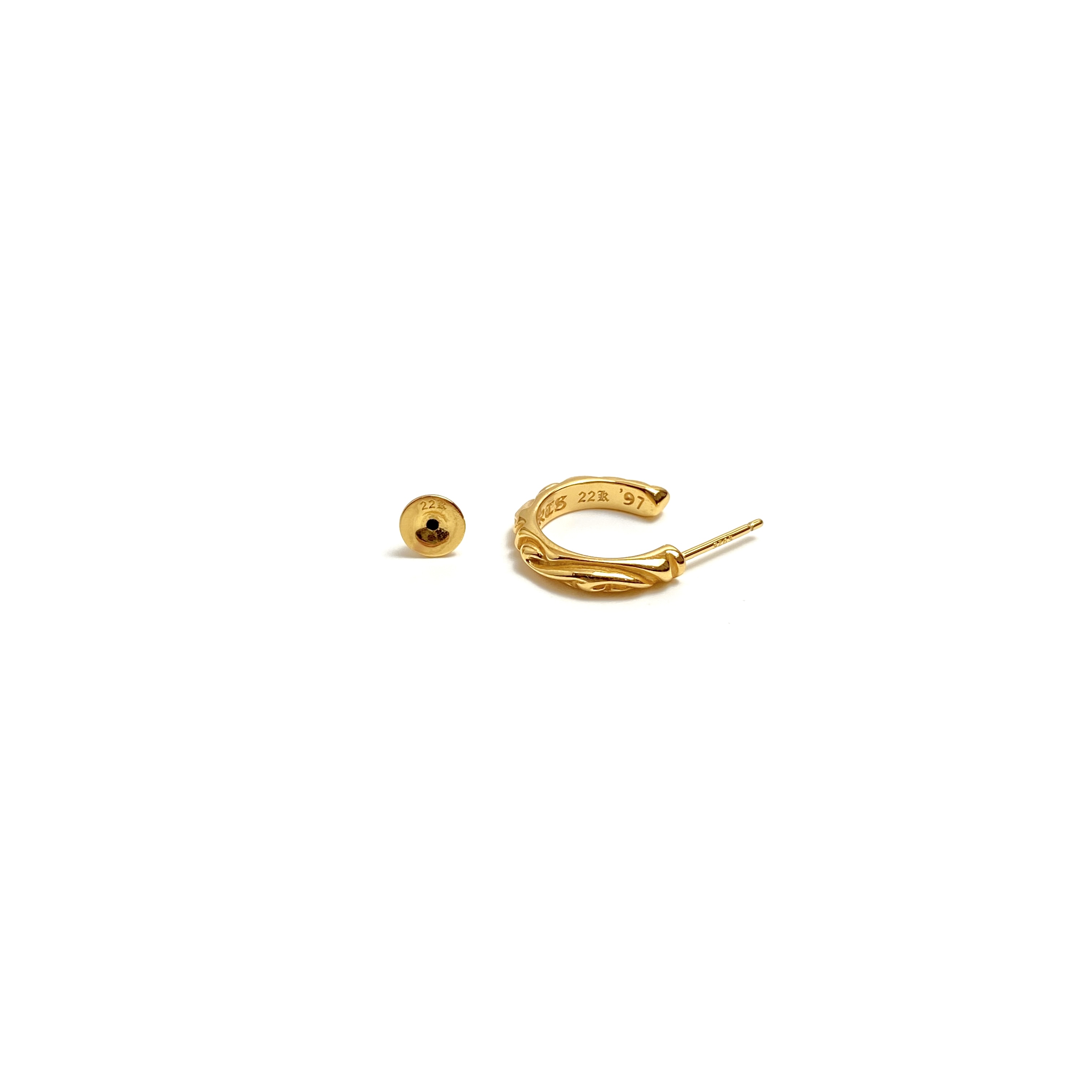 Chrome Hearts Gold-Plated Vine Half-Hoop Earrings