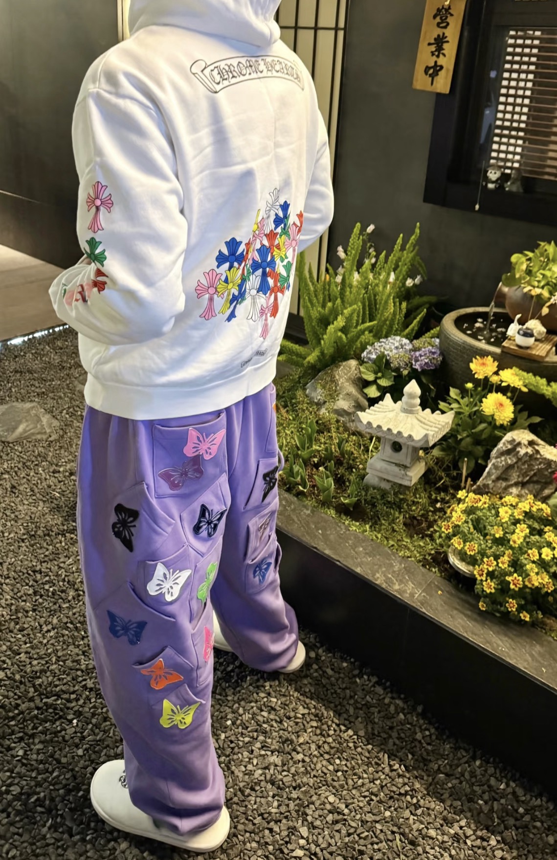 Chrome Hearts Rainbow Phantom Cross White Zip-Up HoodieSize: S M L XL