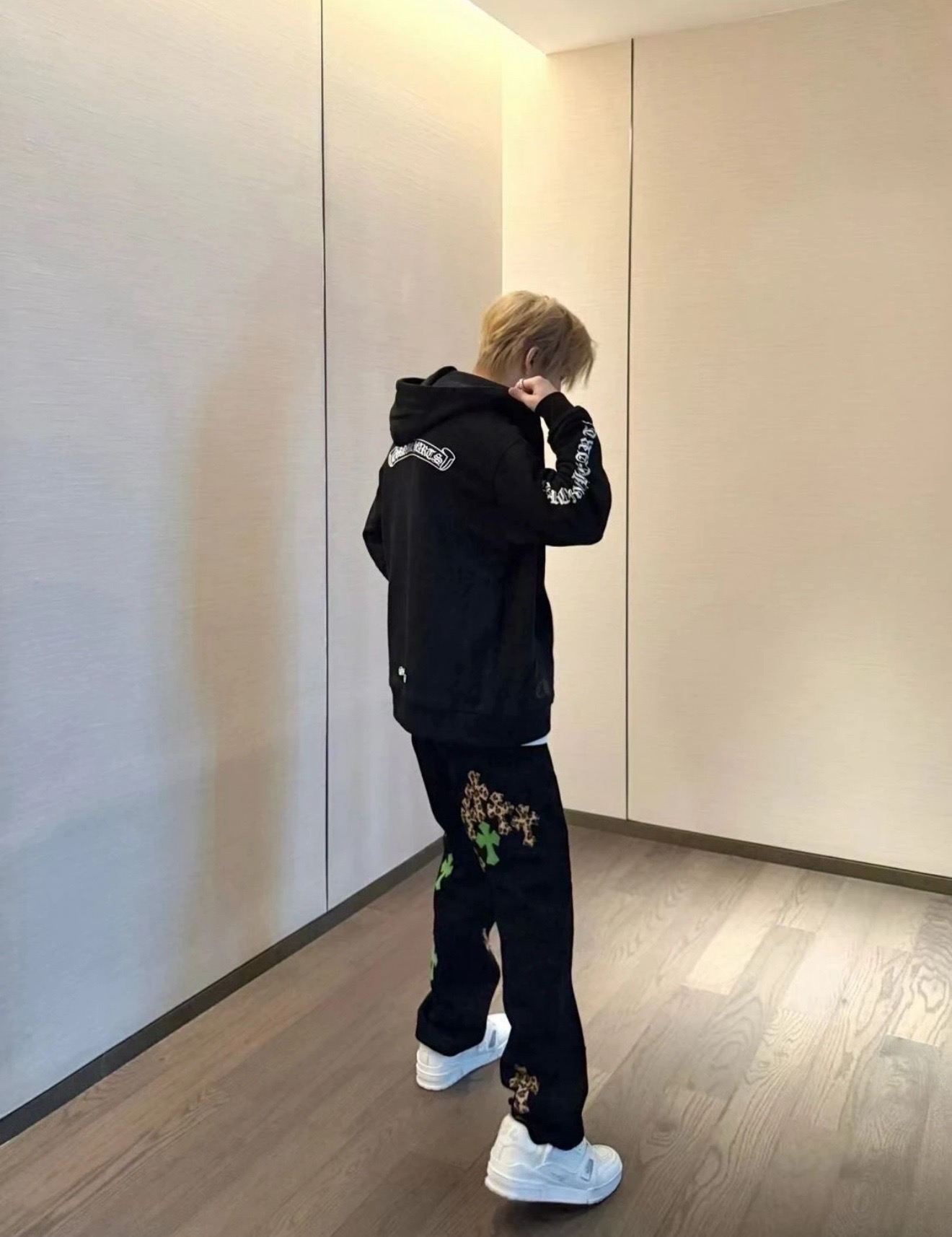 Chrome Hearts Black Zip-Up Jacket with Sanskrit LogoSize: S M L XL