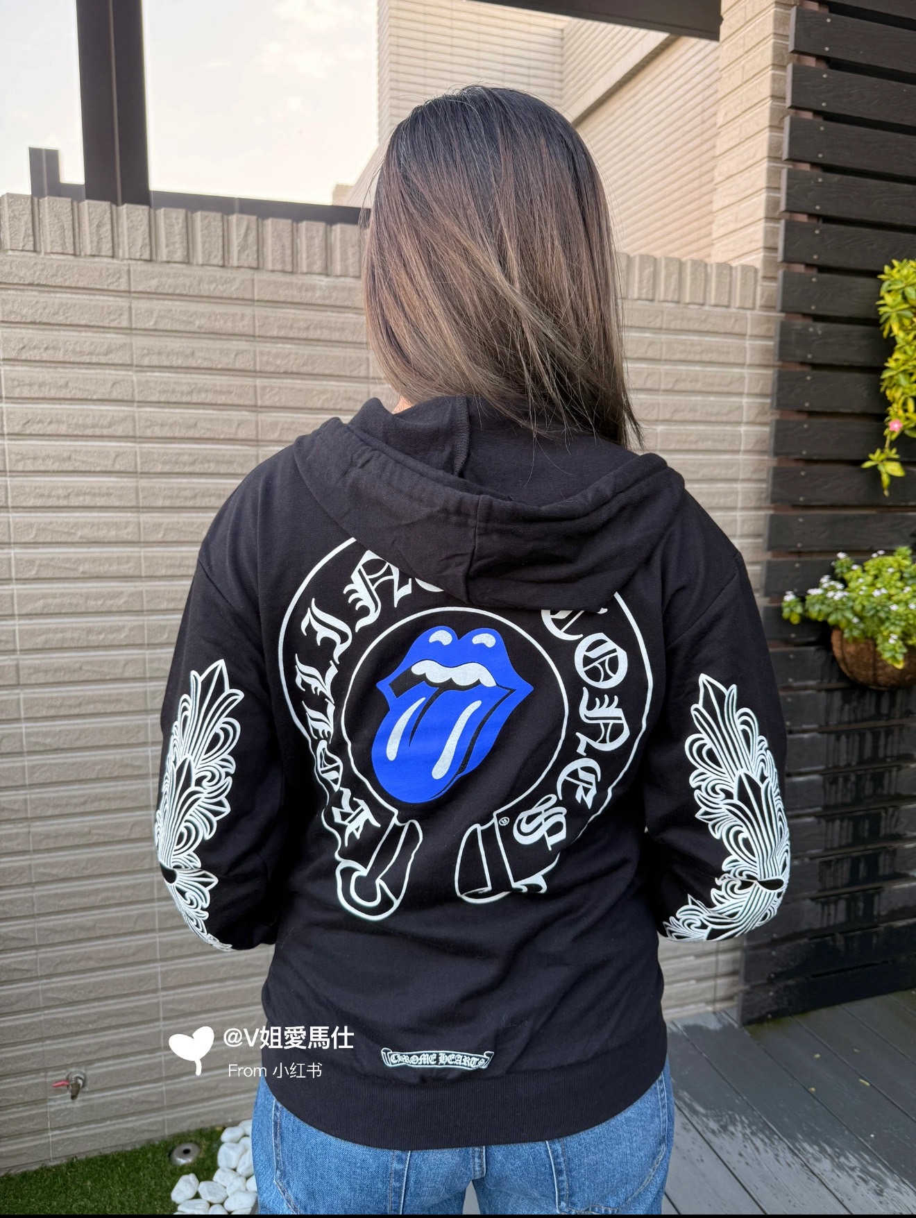 Chrome Hearts Rolling Stone Blue Tongue Collaboration Zip-Up HoodieSizes: S M L XL