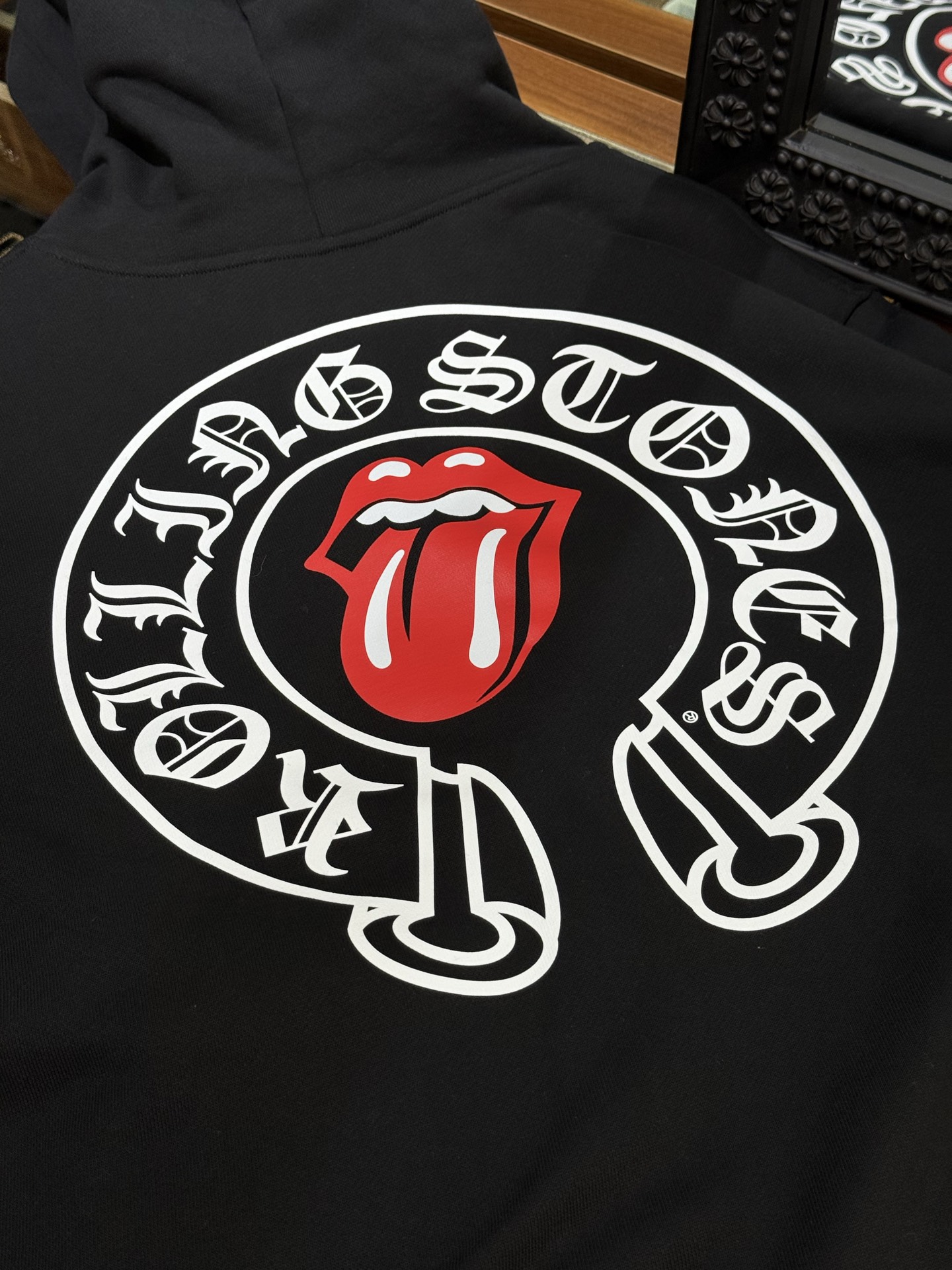 Chrome Hearts Rolling Stone Red Tongue Collaboration Zip-Up HoodieSizes: S M L XL