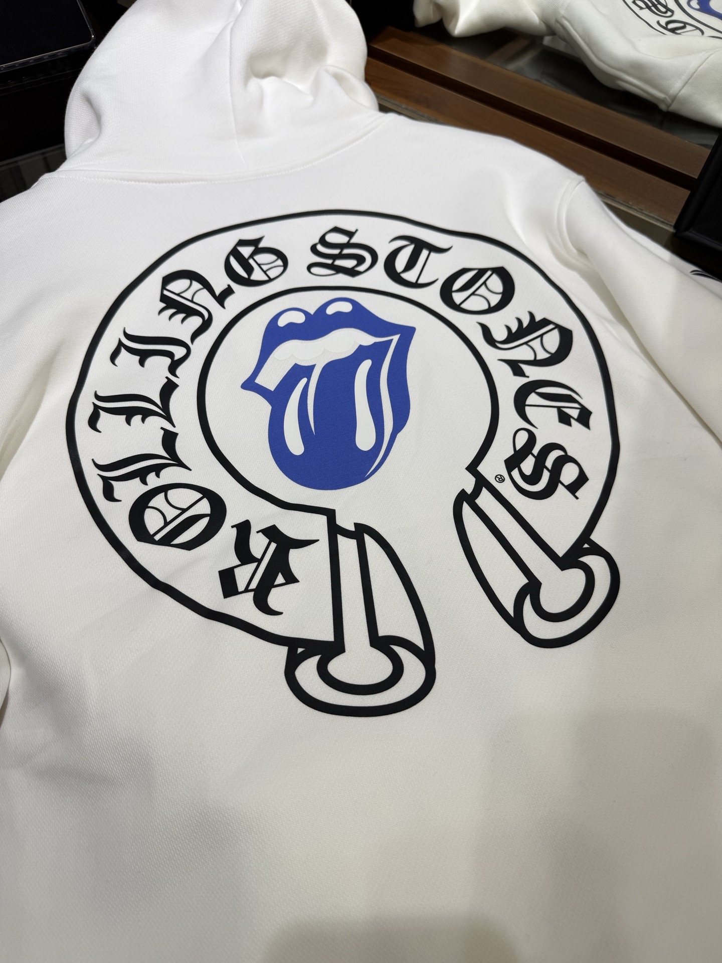 Chrome Hearts Rolling Stone Blue Tongue Collaboration Zip-Up HoodieSizes: S M L XL