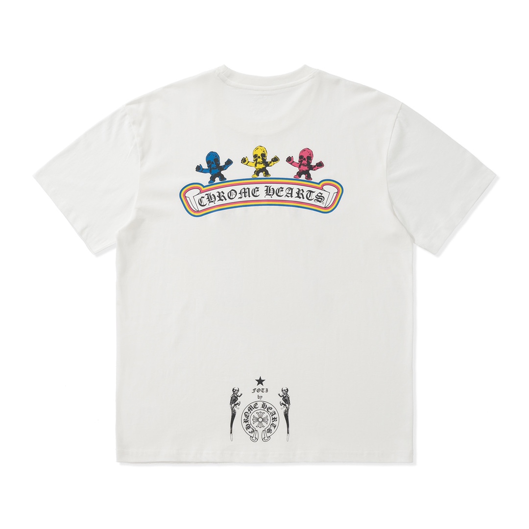 CH Foti Skull T-Shirt. Made of 230g 100% cotton. The print uses a thermosetting ink process. Custom-made accessories. Produced by a major manufacturer, demonstrating exceptional craftsmanship. Comfortable and natural to wear. Sizes S-XL