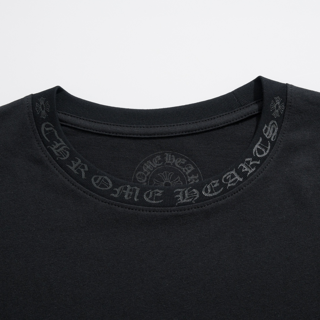 CH Chrome Hearts Sanskrit Long-Sleeve T-ShirtCustom-made comfortable cotton fabric, chest pocket design, Sanskrit print on collar and sleevesSizes S-XL