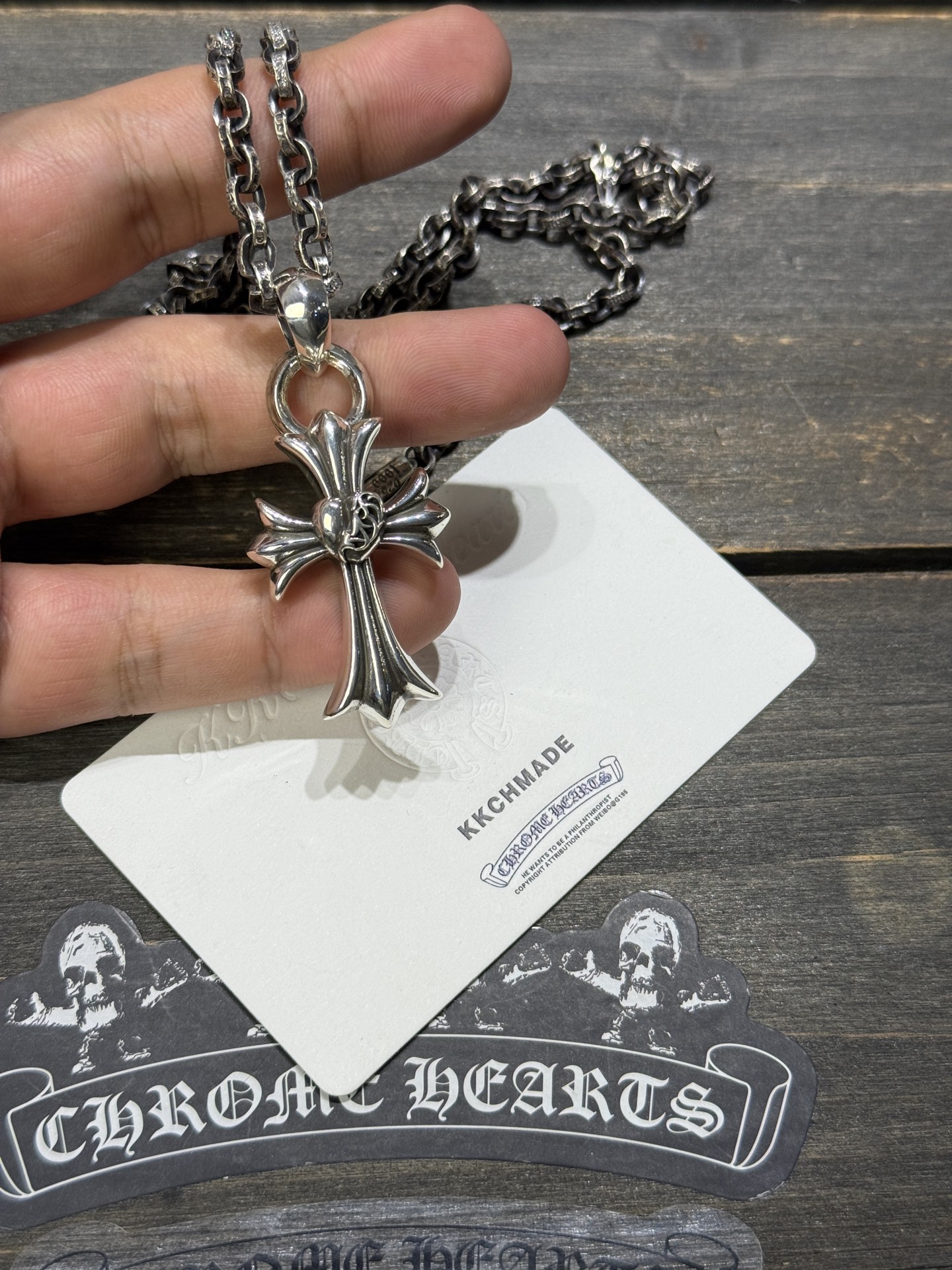 Heart-shaped cross pendant + PP letter chain - Hot selling item, in stock.