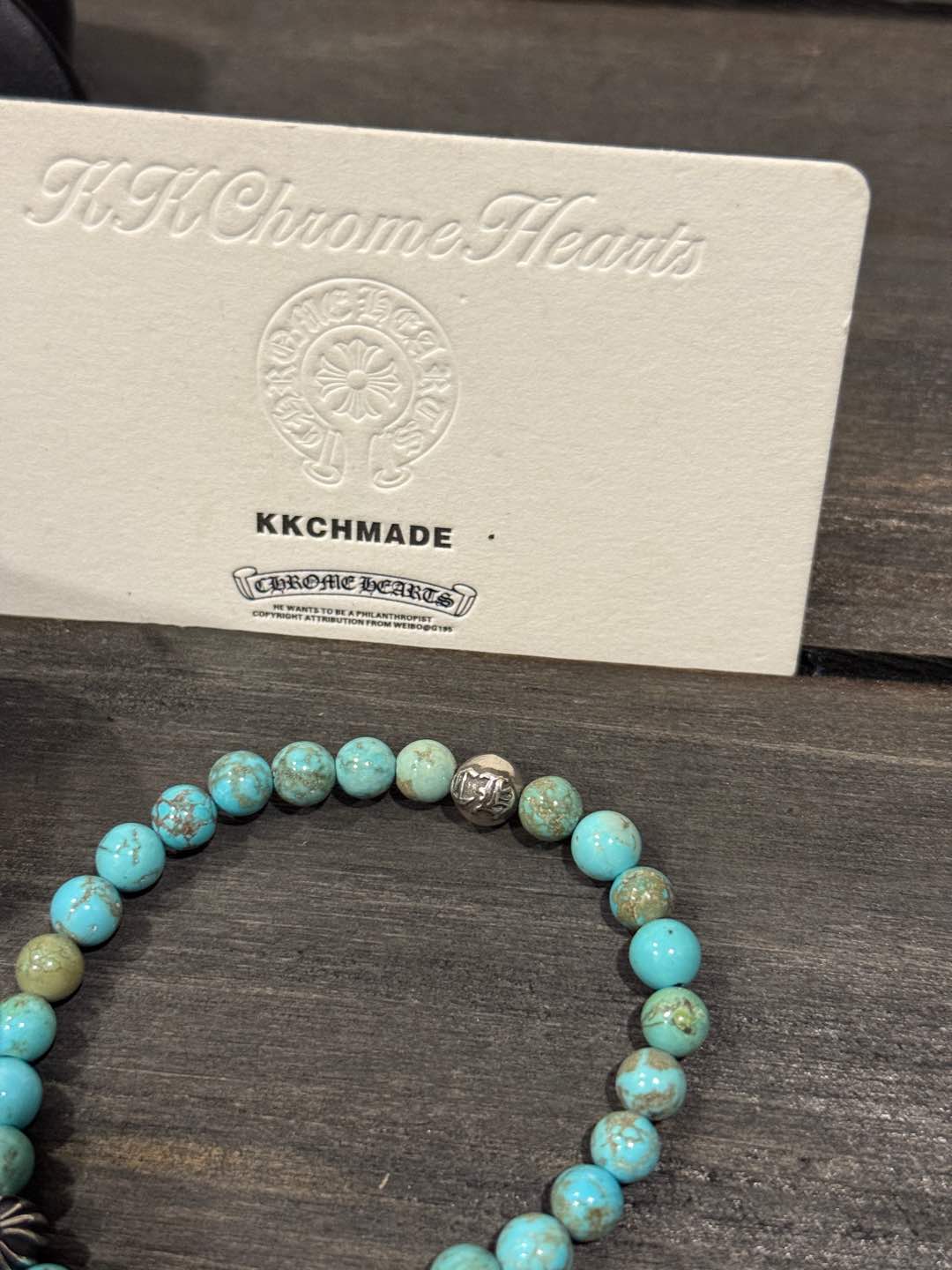 Customer order: 4-bead turquoise cross-pattern bracelet