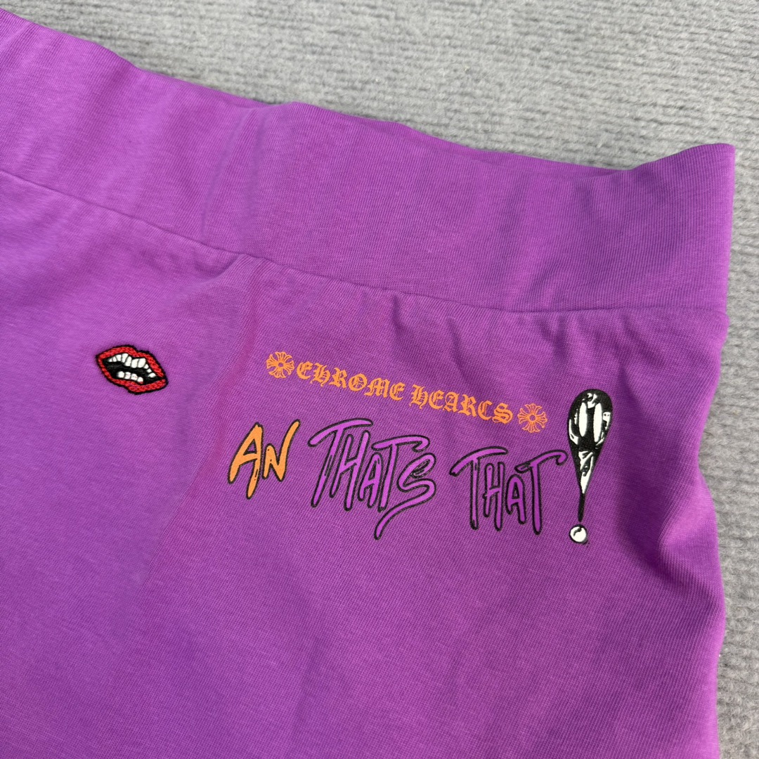 Chrome Hearts latest purple dress. Made of 180g pure cotton fabric with custom-dyed fabric and imported ink 3D printing, unlike other mismatched versions on the market. In stock and ready to ship. Sizes: S, M, L