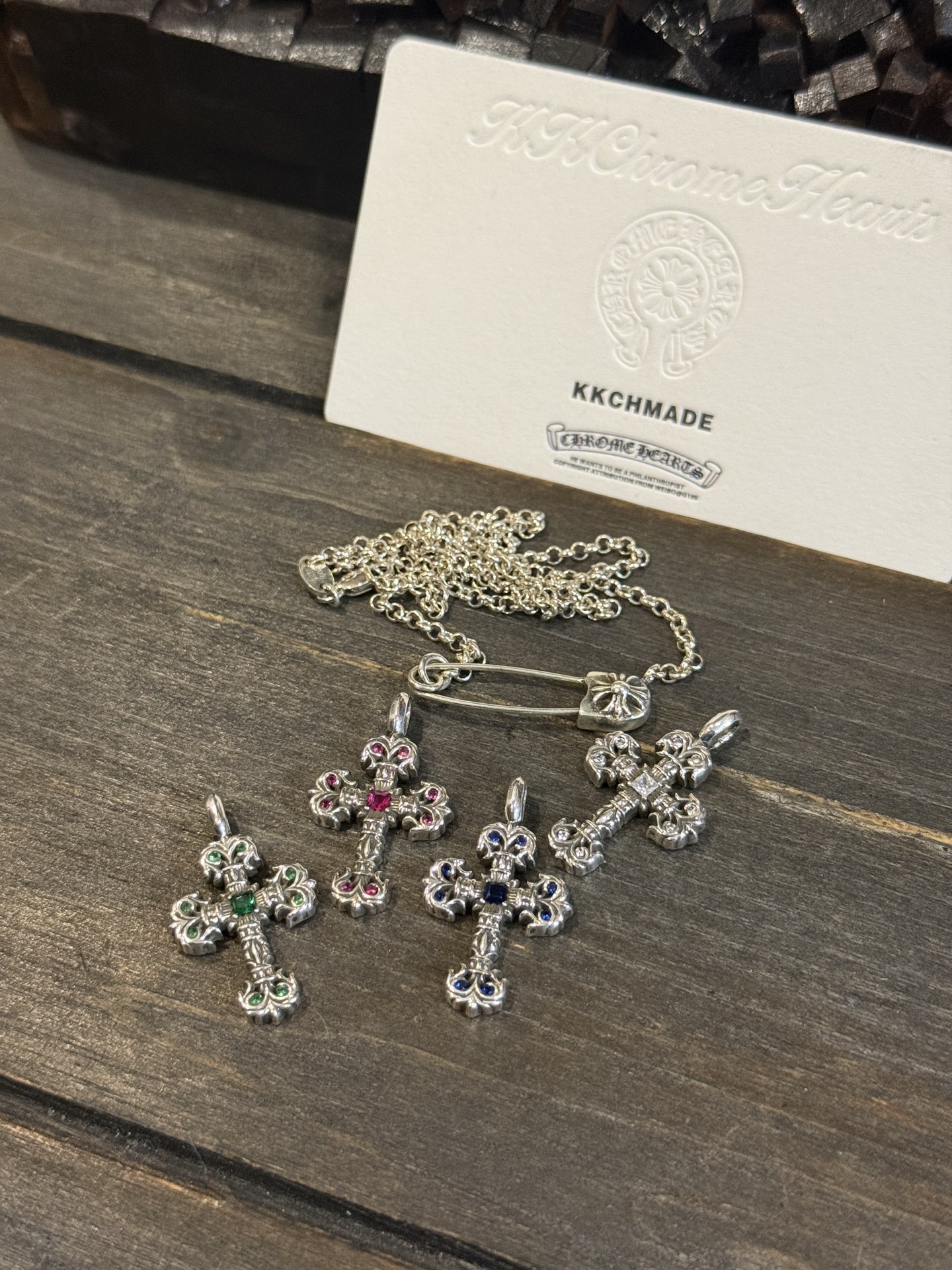 Fully diamond Mini Flame Cross - In stock!