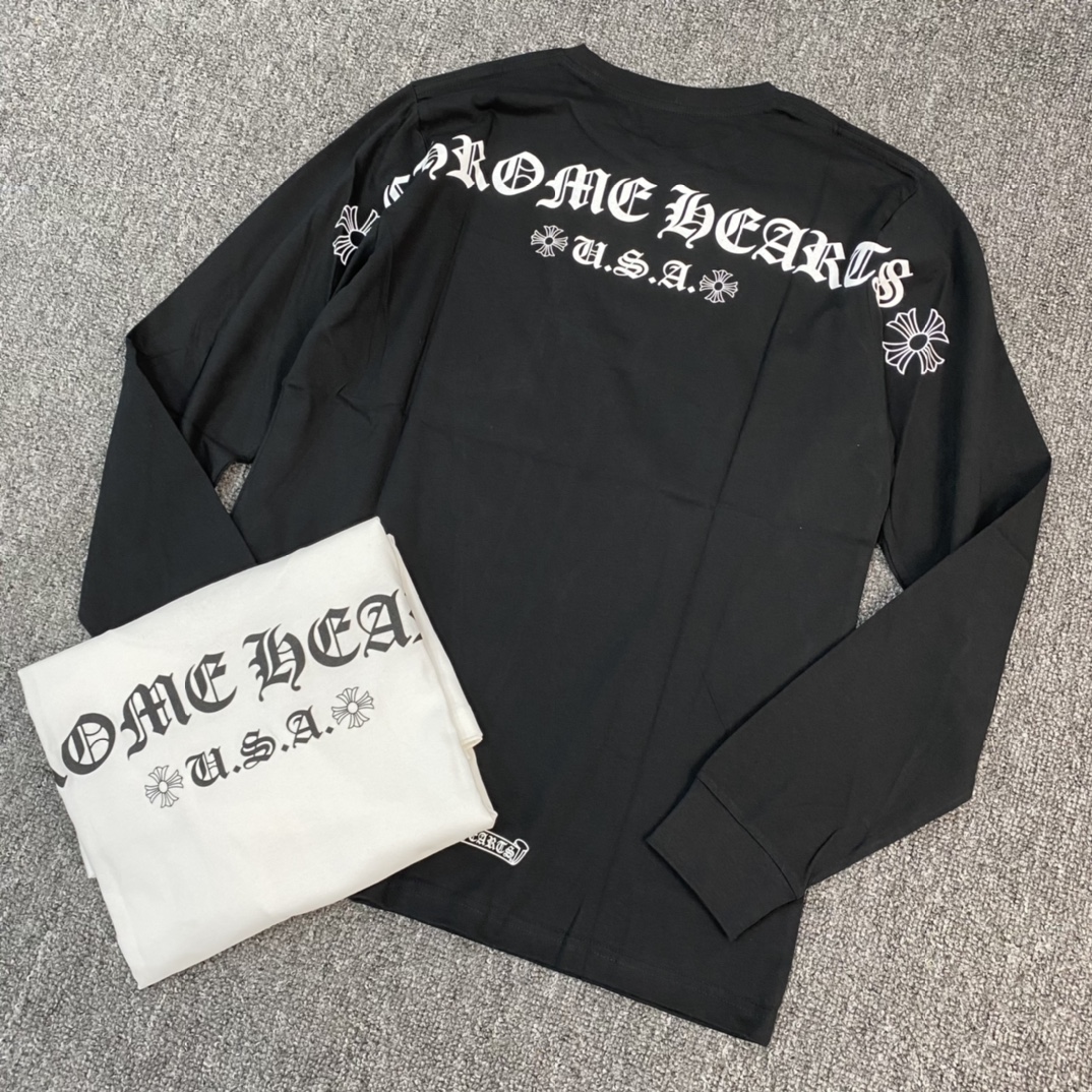 Chrome Hearts City Limited Edition Sanskrit Long-Sleeve ShirtFurthermore, the fabric is custom-woven and dyed at 40% thread count, 230g pure cotton, single-sided reactive dyeing. The entire garment features a hand-printed print using thermosetting