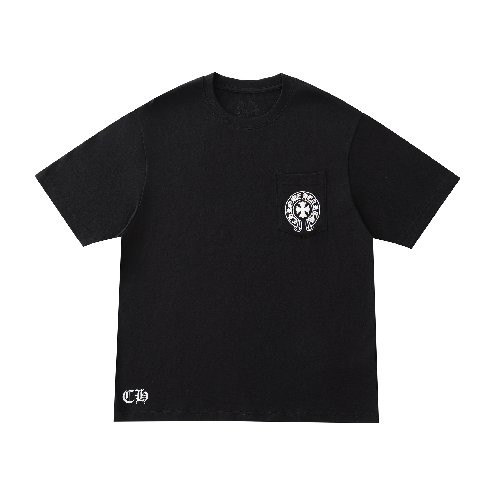 CH's new all-over print short-sleeved T-shirt. All sizes available. Made of 26-knit 180g pure cotton blend. Garment washed finish. Printed using a foaming process. Custom accessories. High-quality craftsmanship from a reputable factory. Comfortable a